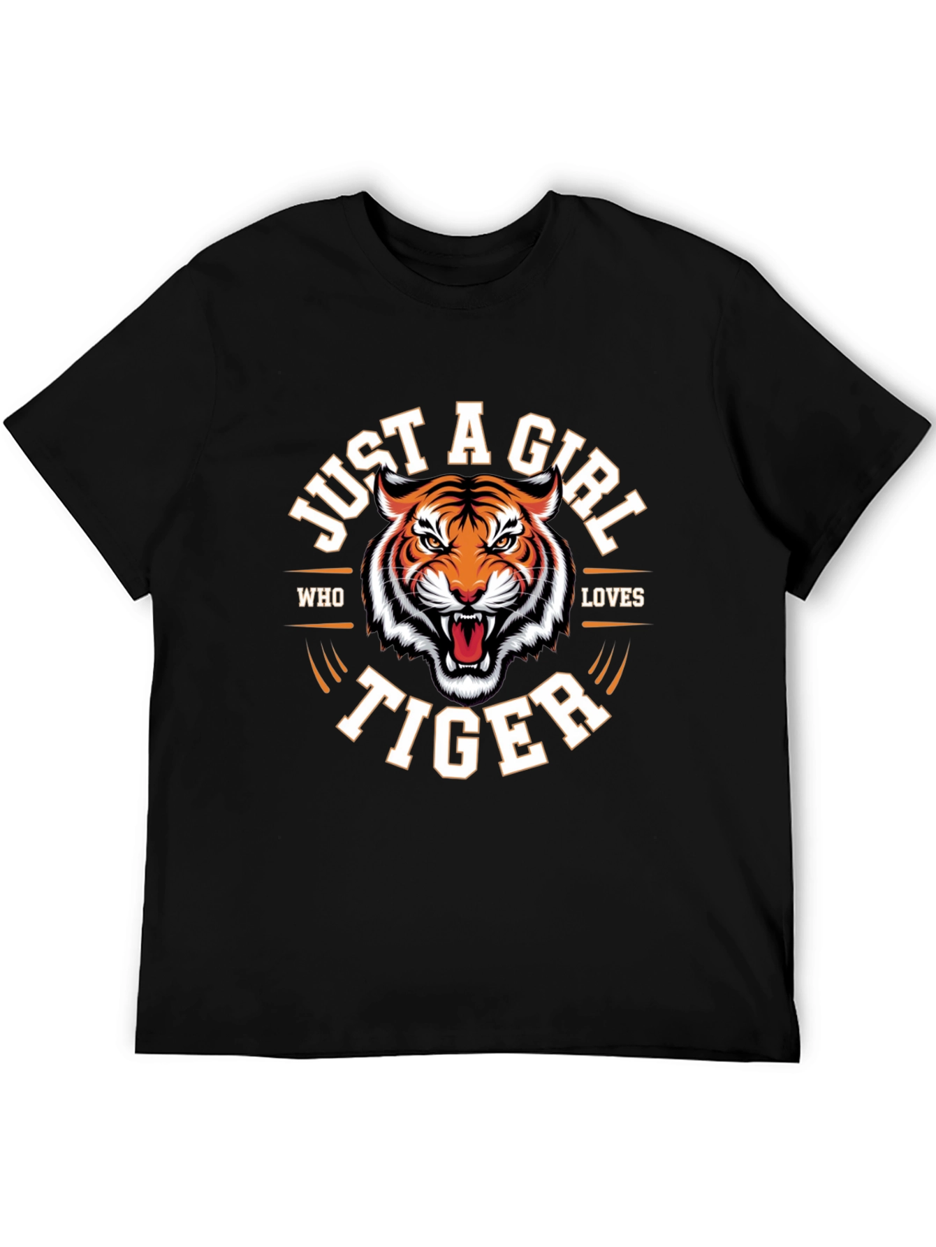 Just A Girl Who Loves Tigers T-Shirt - Black