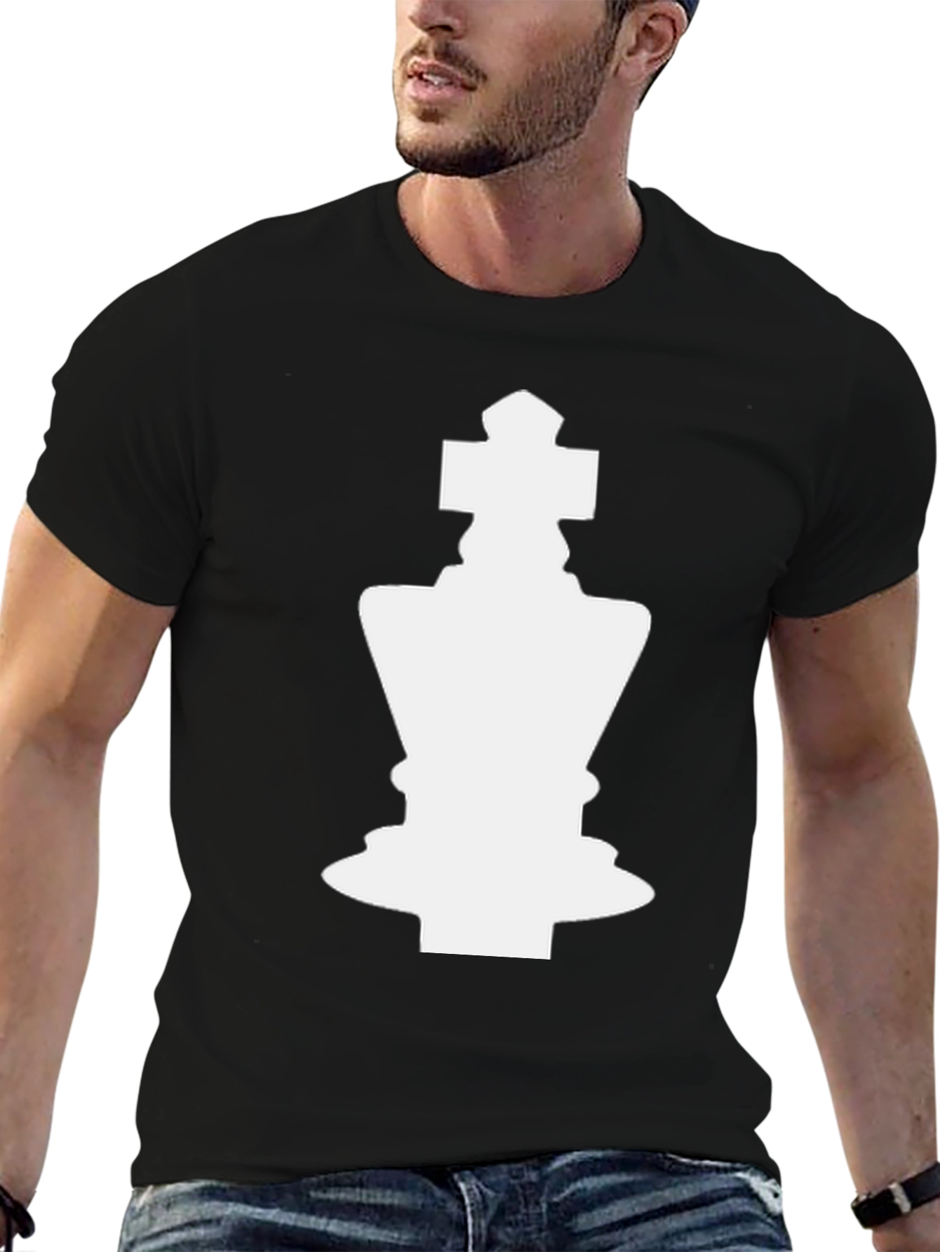 Chess King Graphic Tee - Black Cotton Blend
