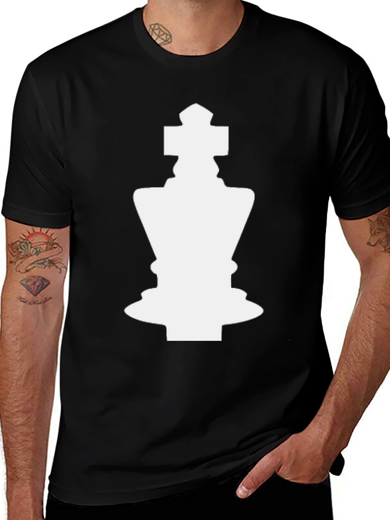 Chess King Graphic Tee - Black Cotton Blend