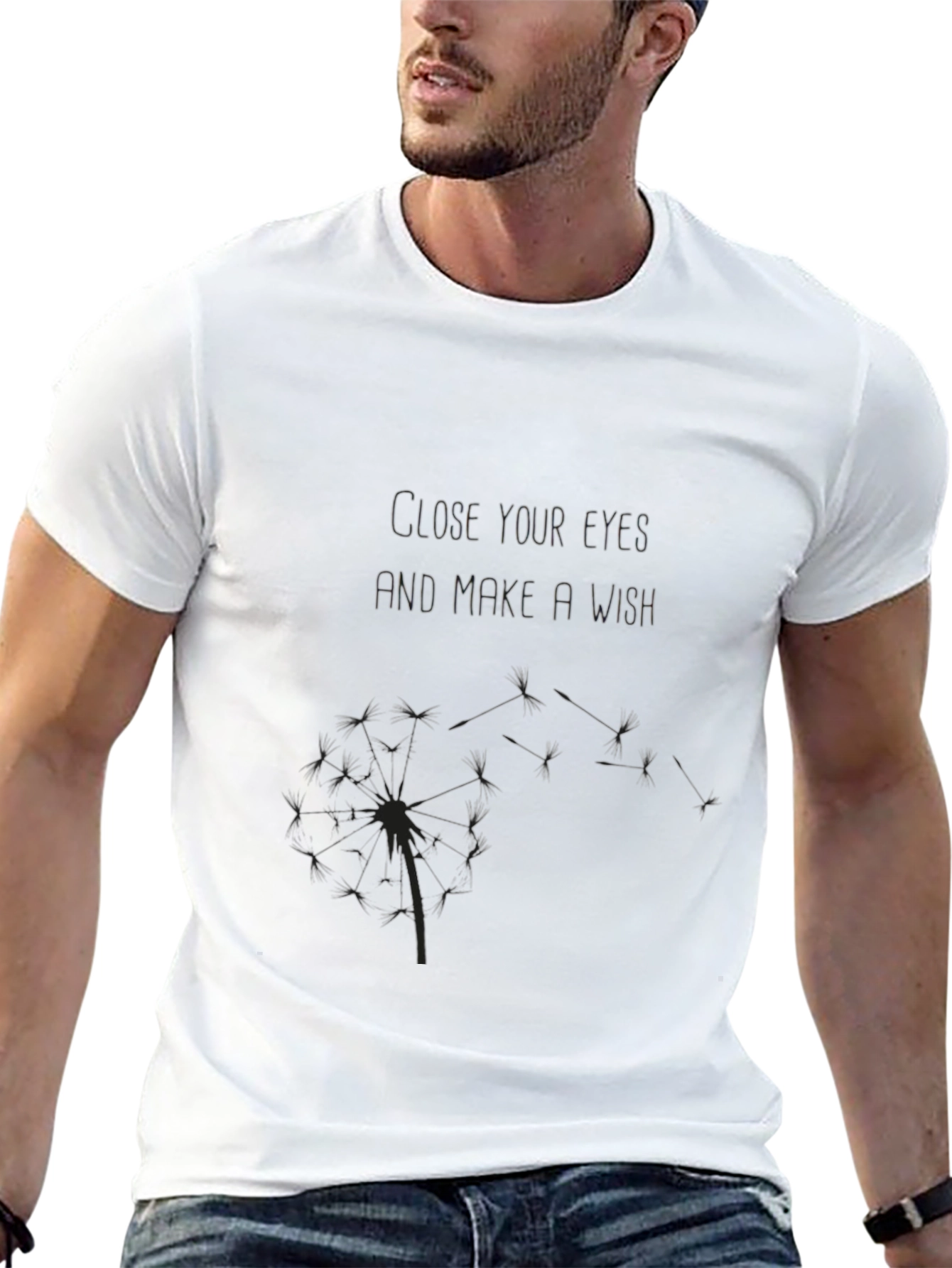 Wishful Dandelion Graphic Tee - Black