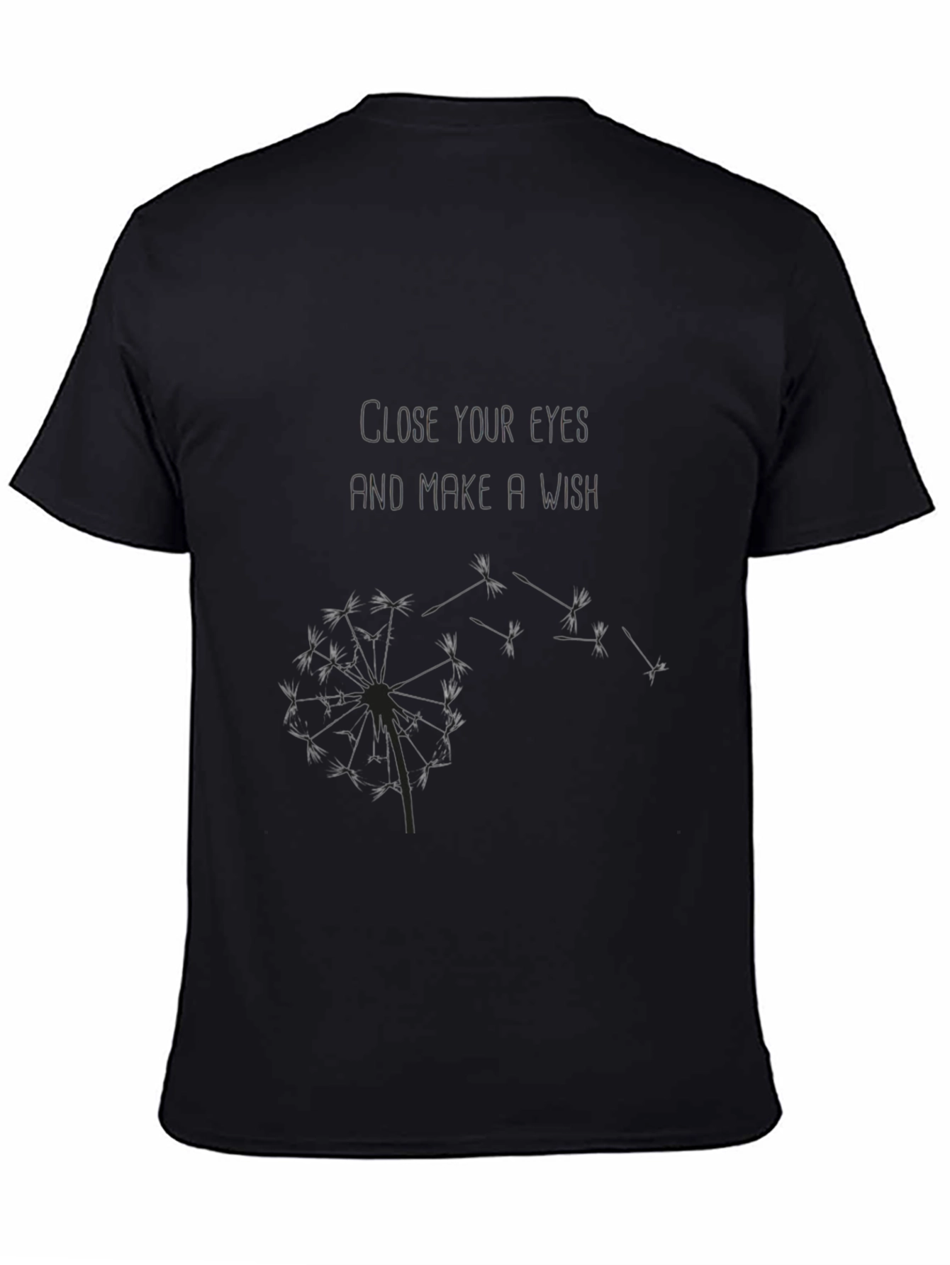 Wishful Dandelion Graphic Tee - Black