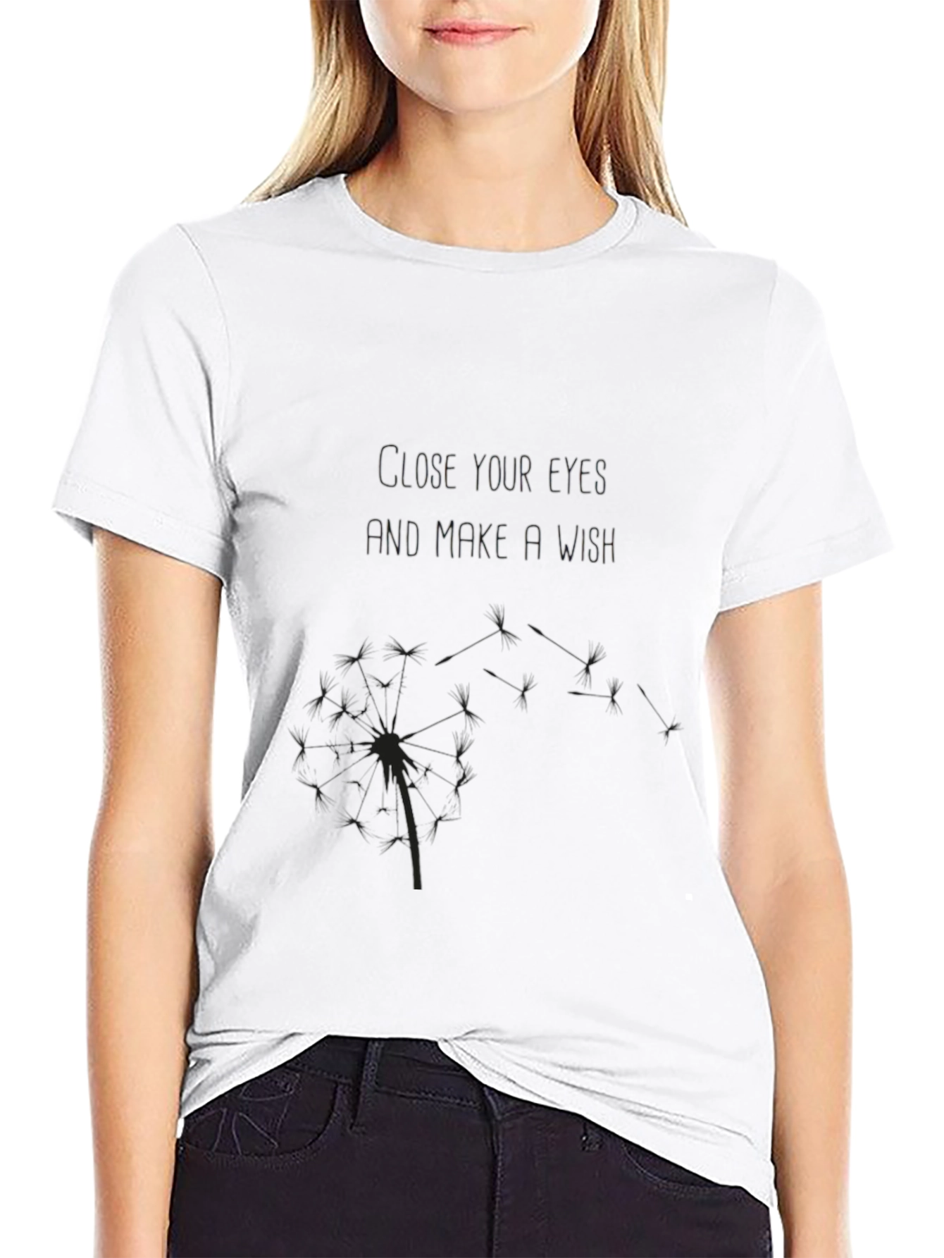 Wishful Dandelion Graphic Tee - Black