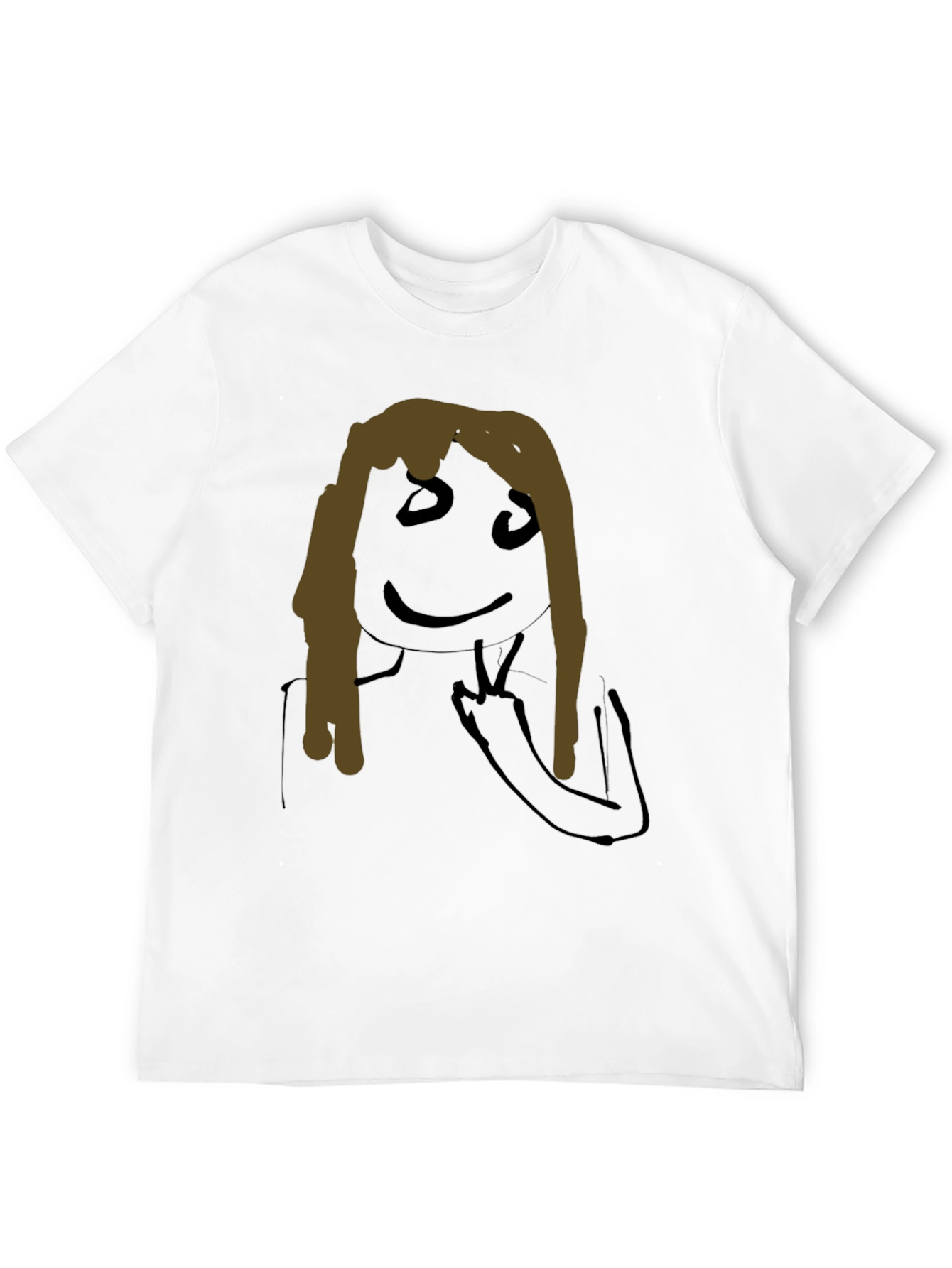 Unique Hand-Drawn Graphic Black T-Shirt