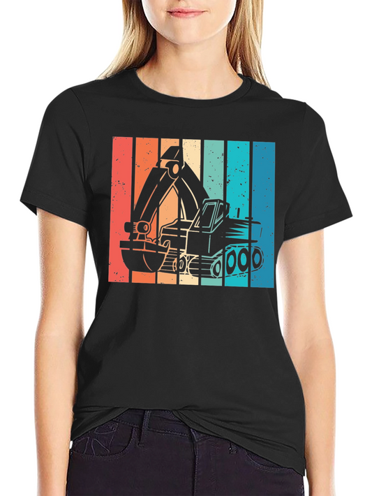 Retro Excavator Graphic T-Shirt
