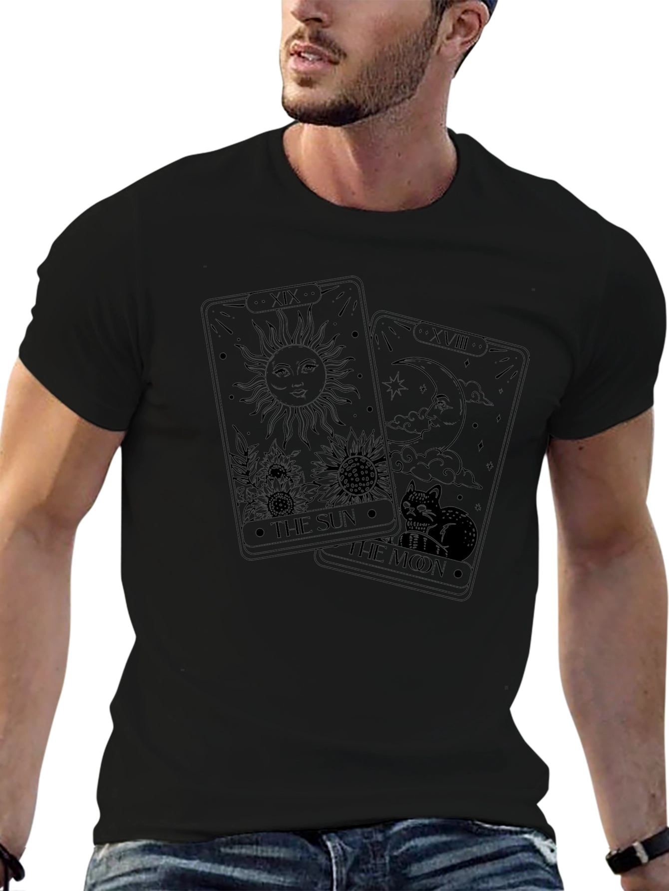 Sun and Moon Tarot Card Graphic T-Shirt