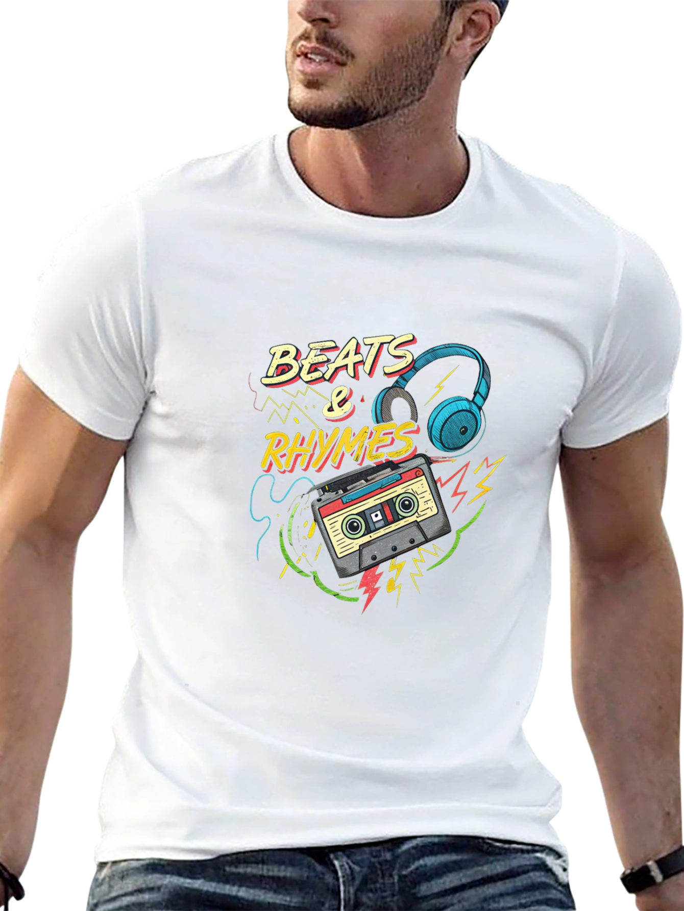 Beats & Rhymes Graphic T-Shirt - Cool Music Tee