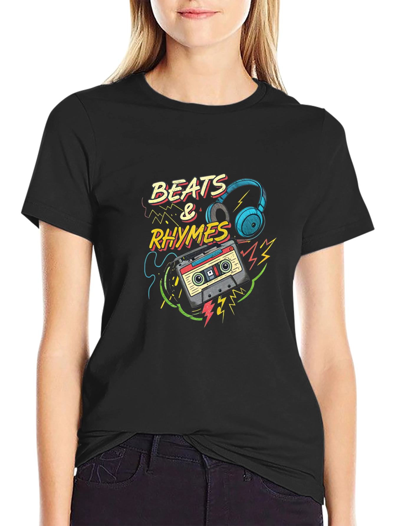 Beats & Rhymes Graphic T-Shirt - Cool Music Tee