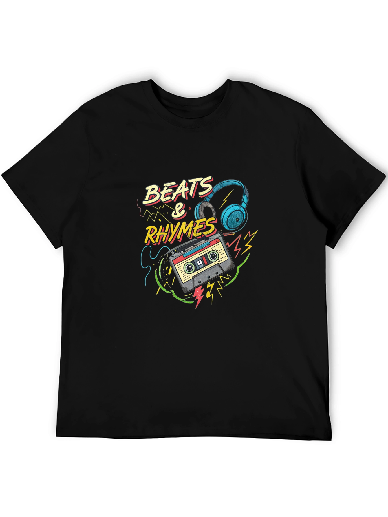 Beats & Rhymes Graphic T-Shirt - Cool Music Tee