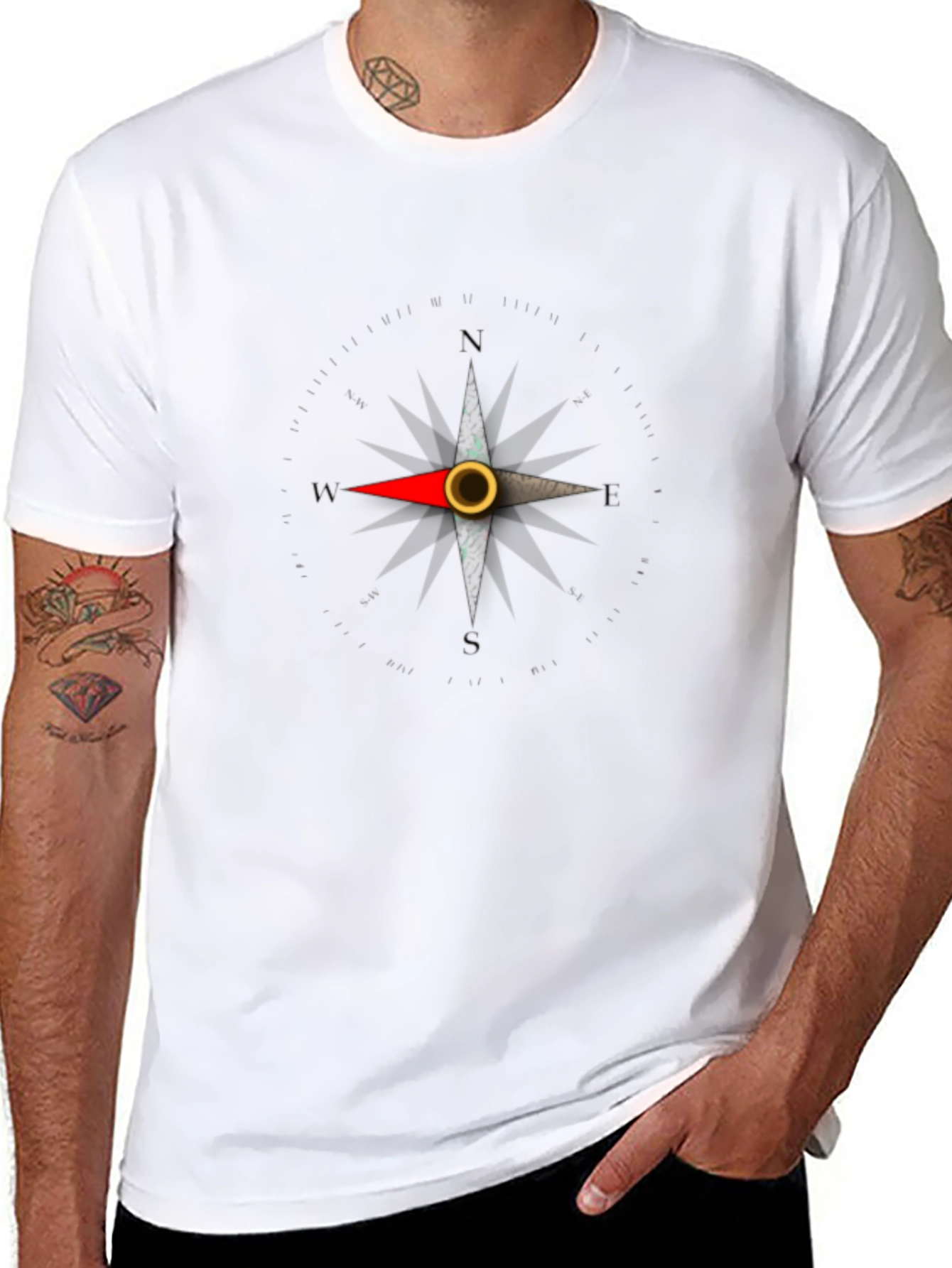 Compass Rose Graphic Tee - Classic Black