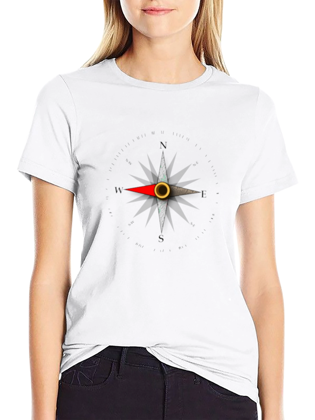 Compass Rose Graphic Tee - Classic Black