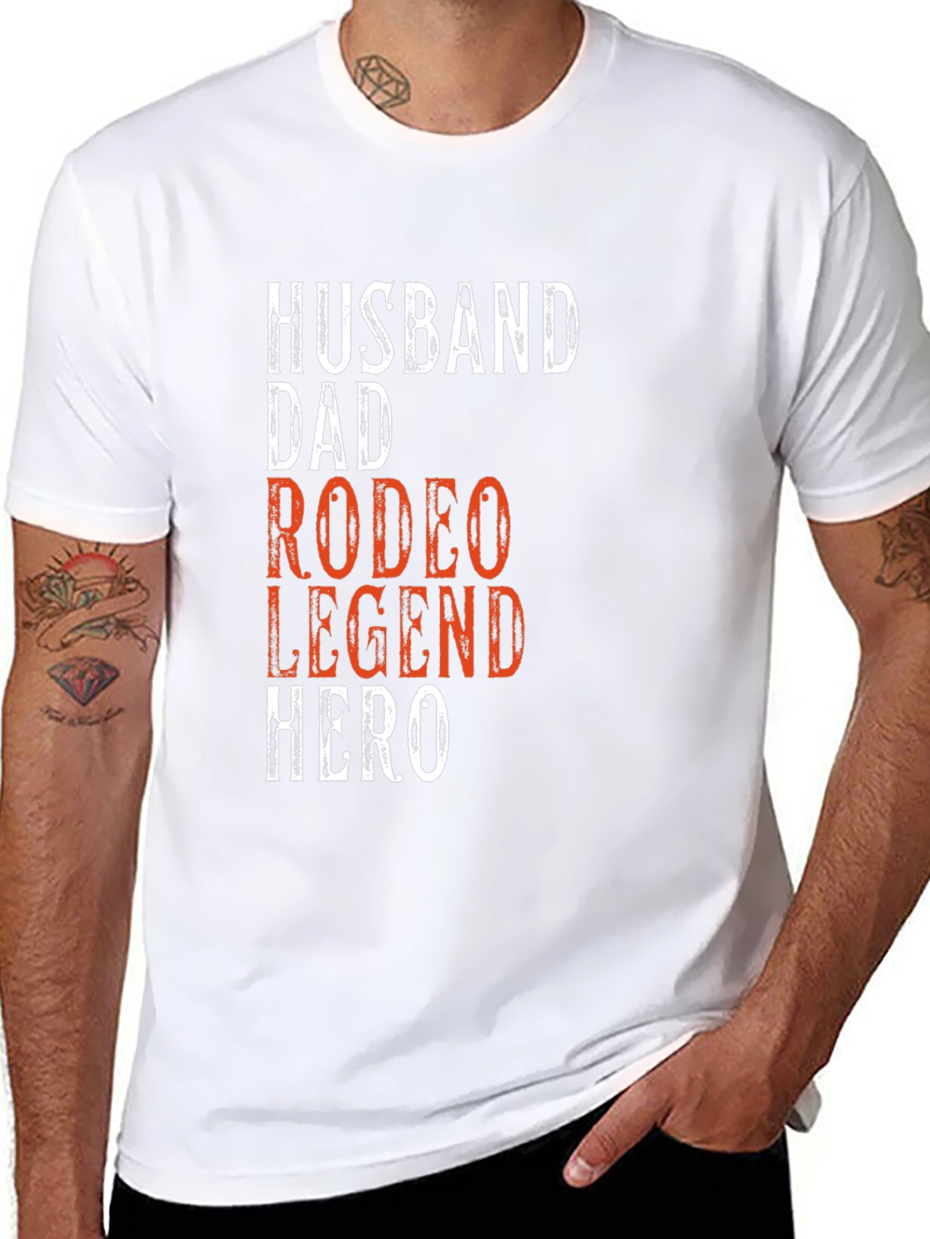 Husband Dad Rodeo Legend Hero Graphic Tee