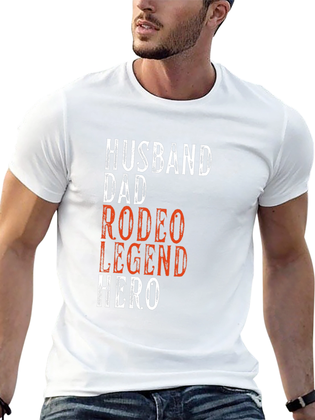 Husband Dad Rodeo Legend Hero Graphic Tee