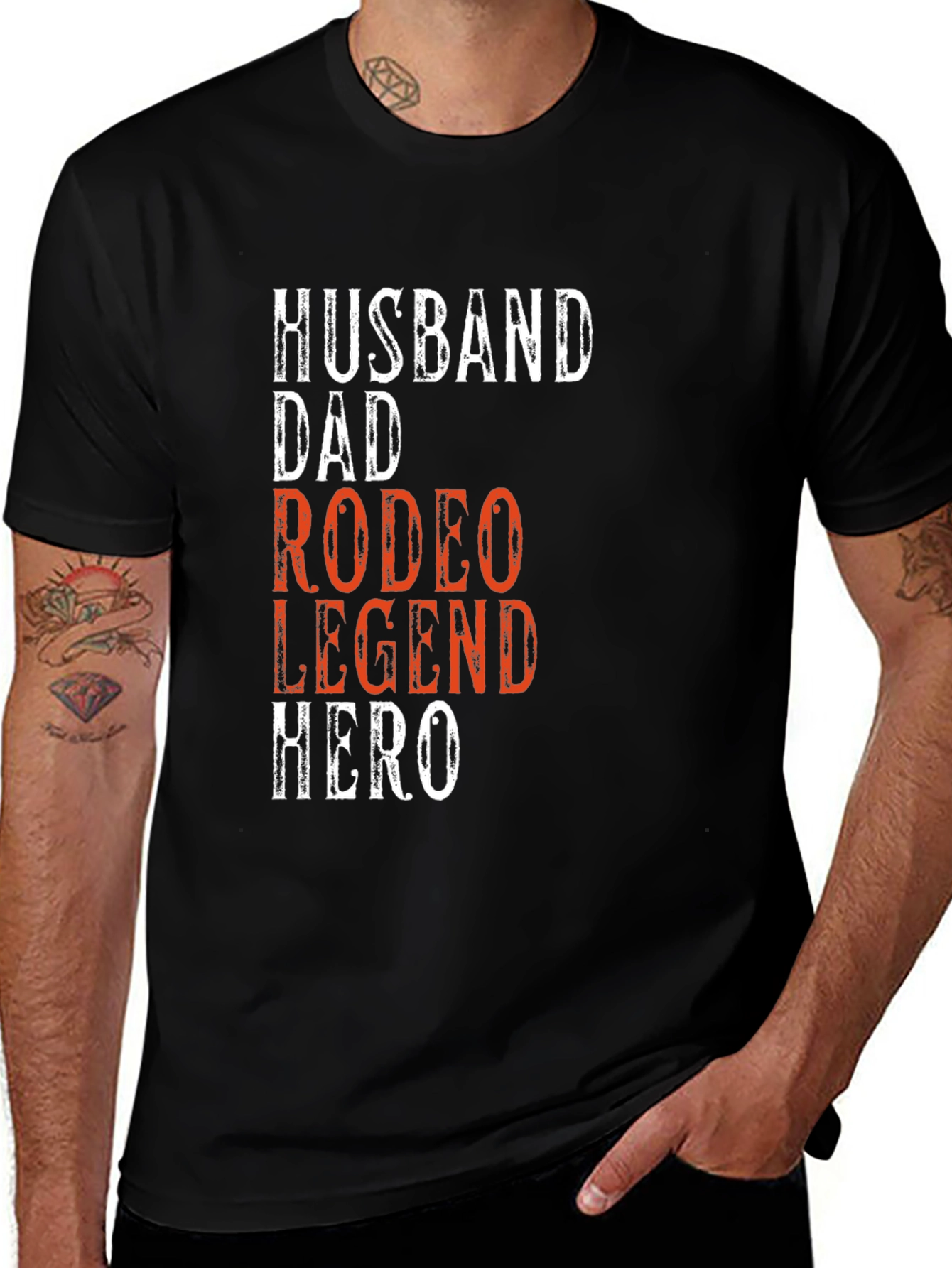 Husband Dad Rodeo Legend Hero Graphic Tee