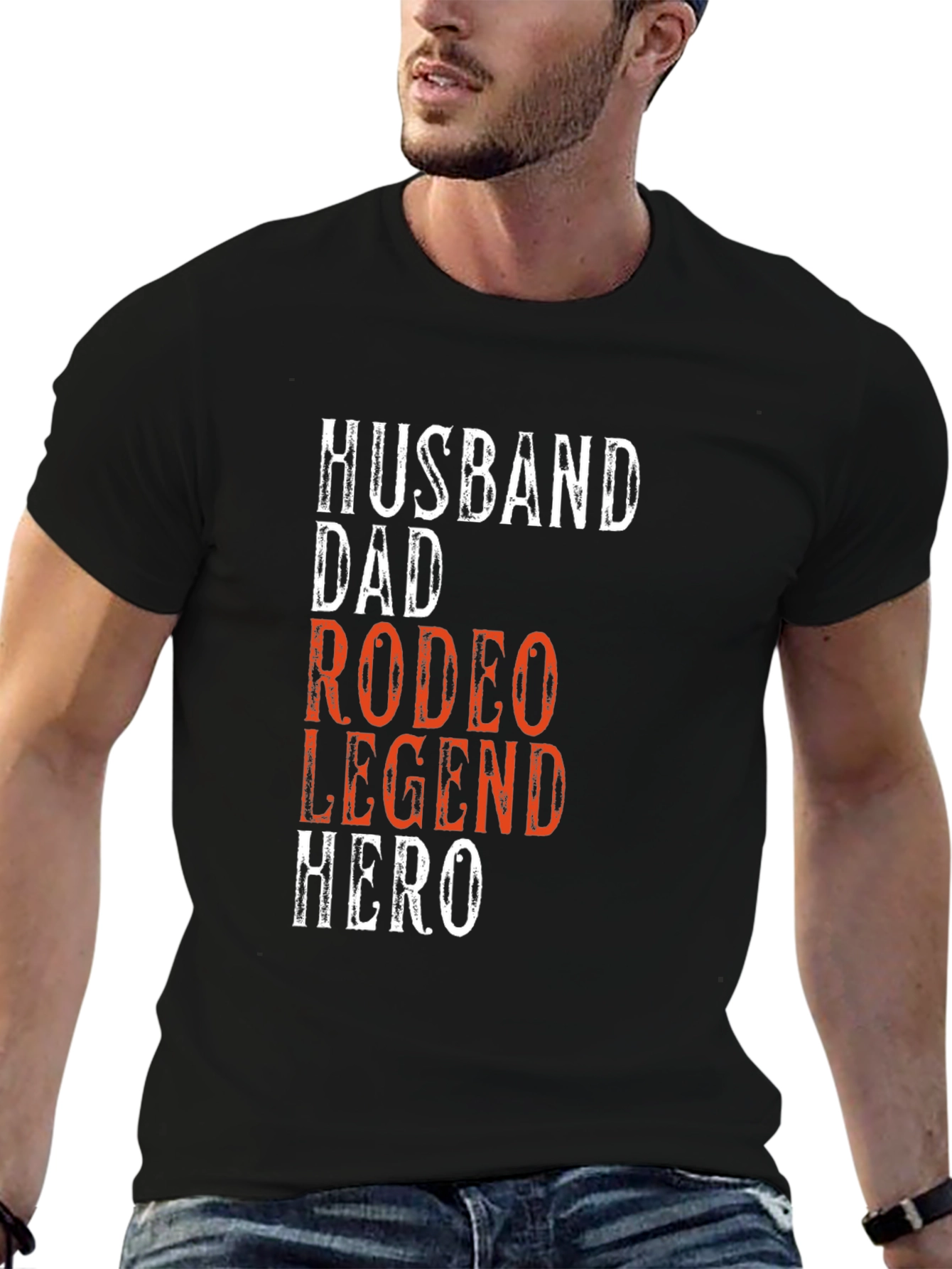 Husband Dad Rodeo Legend Hero Graphic Tee