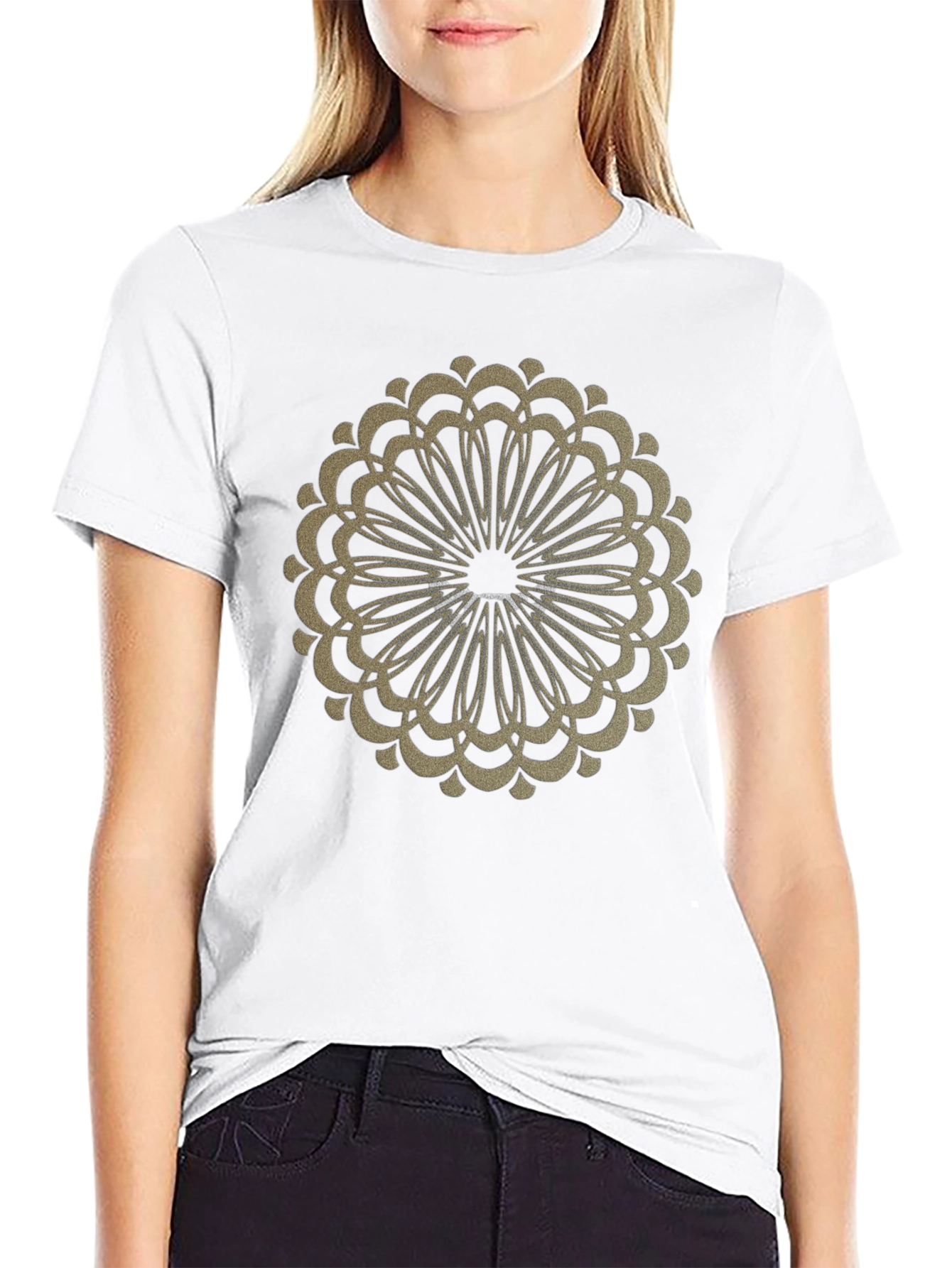Black Tee with Ornamental Circle