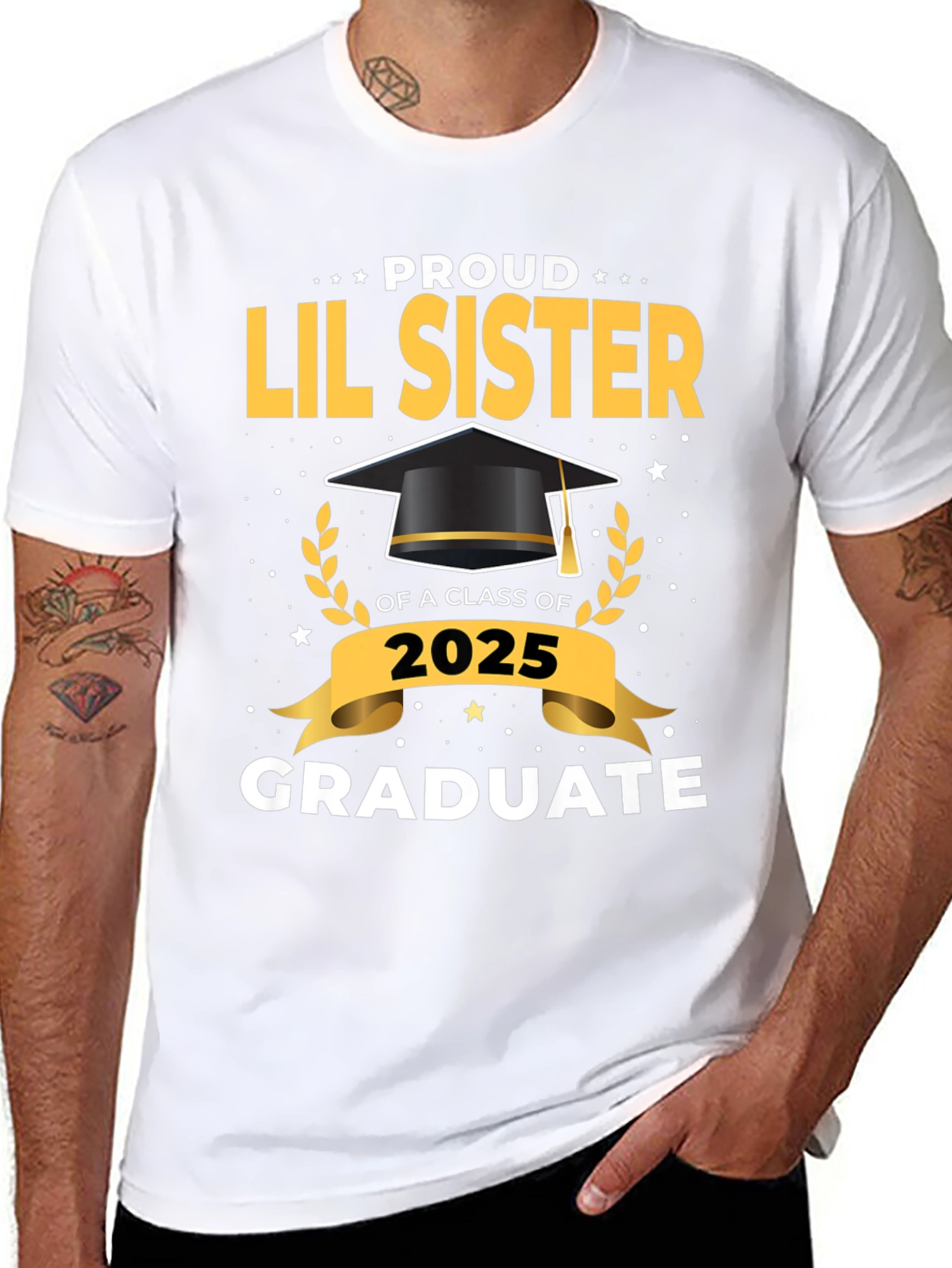 Proud Lil Sister Graduate 2025 T-Shirt