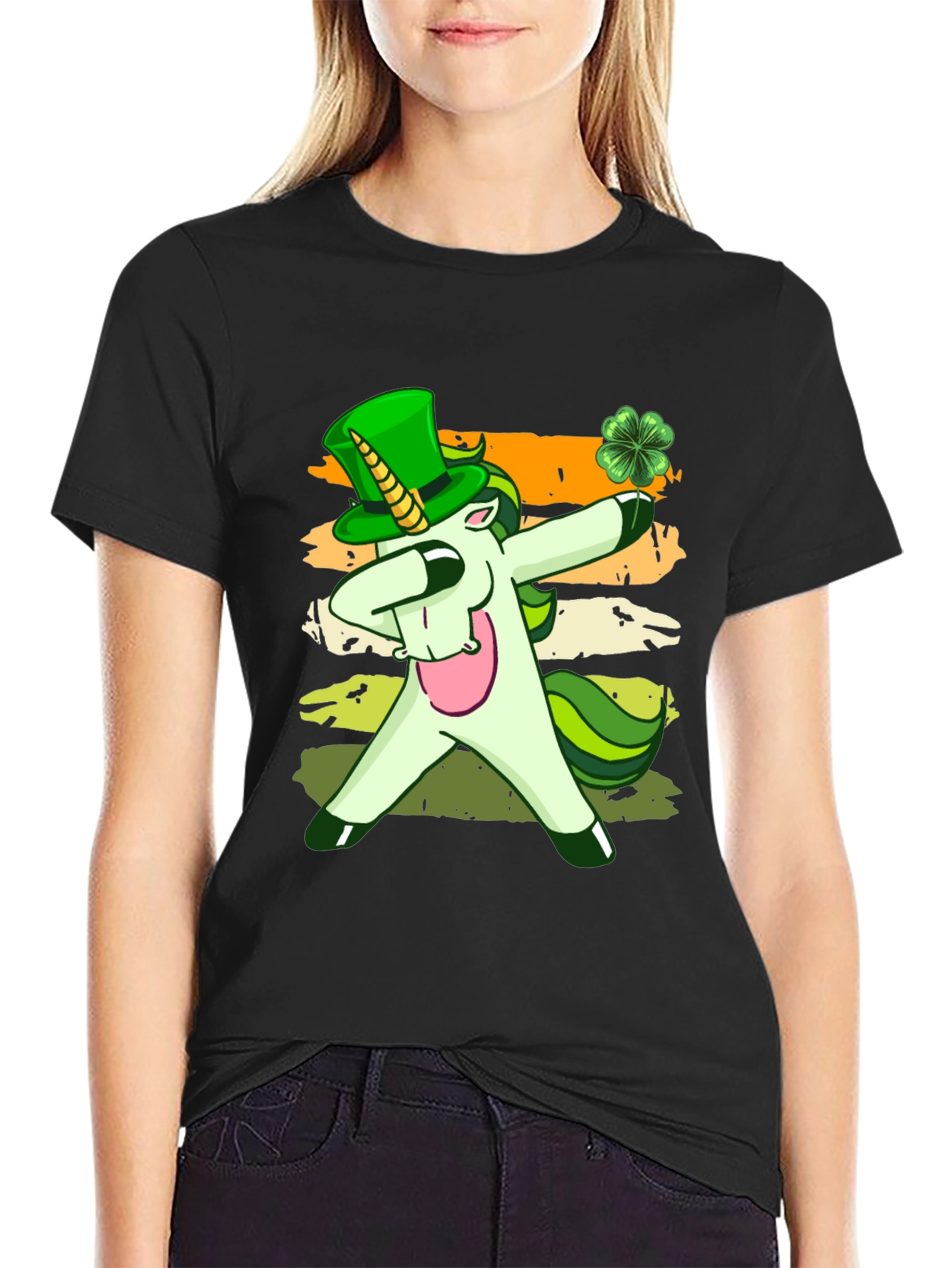 St. Patricks Day Unicorn Dabbing T-Shirt