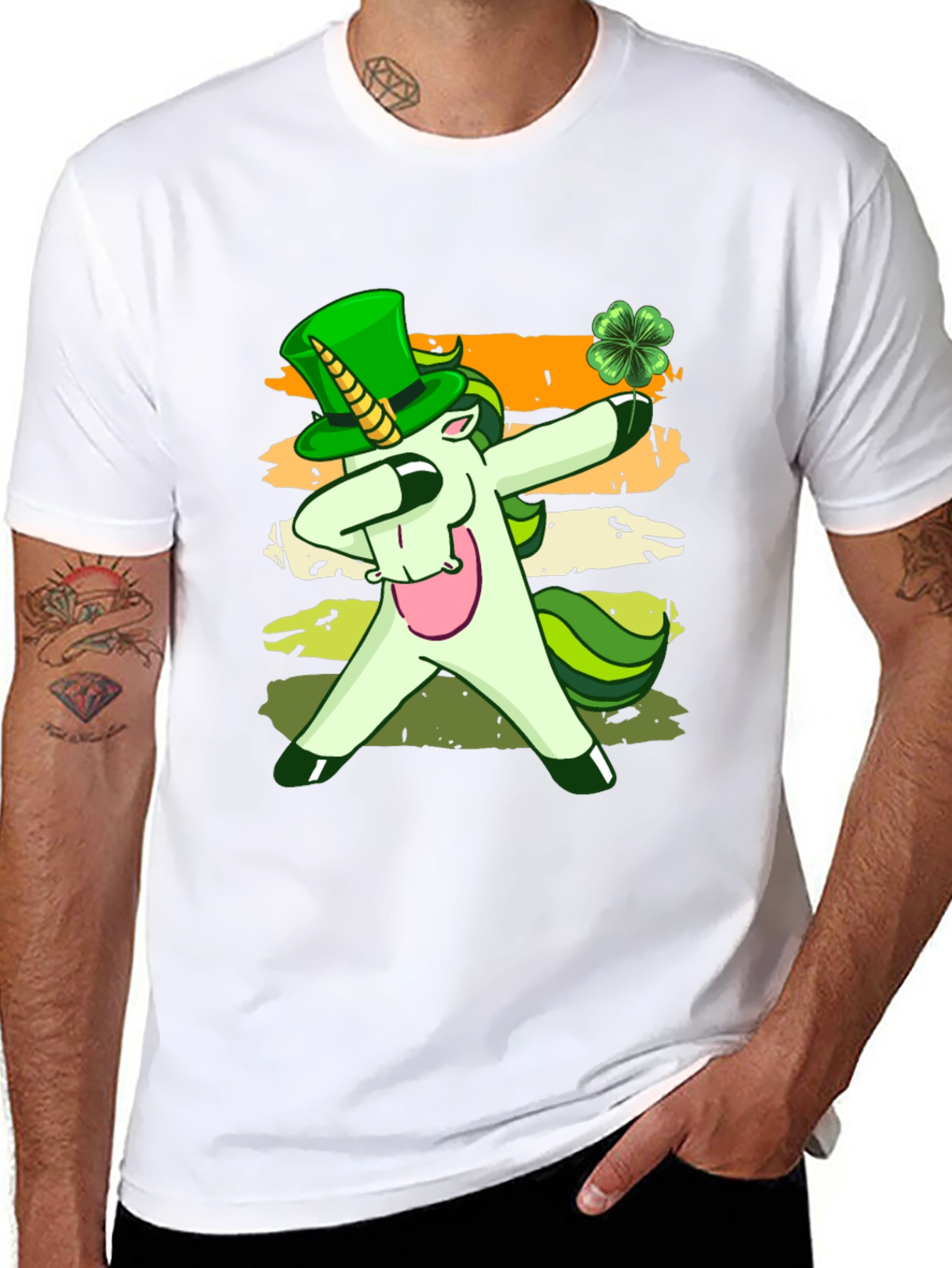 St. Patricks Day Unicorn Dabbing T-Shirt