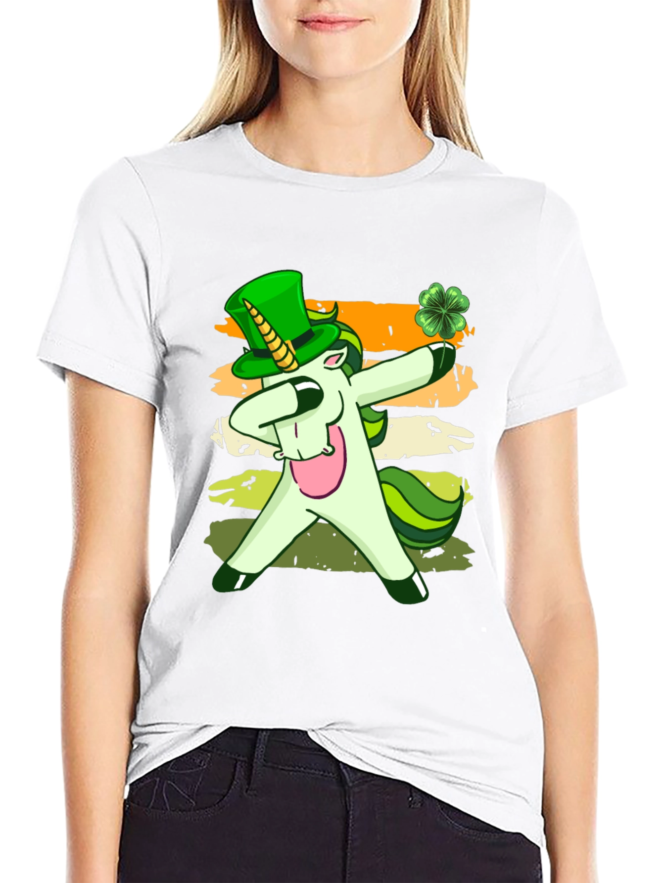 St. Patricks Day Unicorn Dabbing T-Shirt