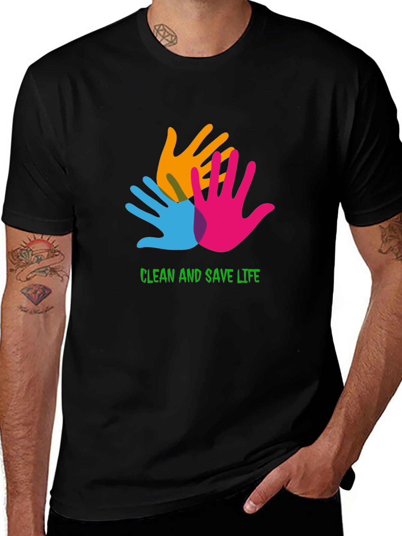 Clean and Save Life Black T-Shirt