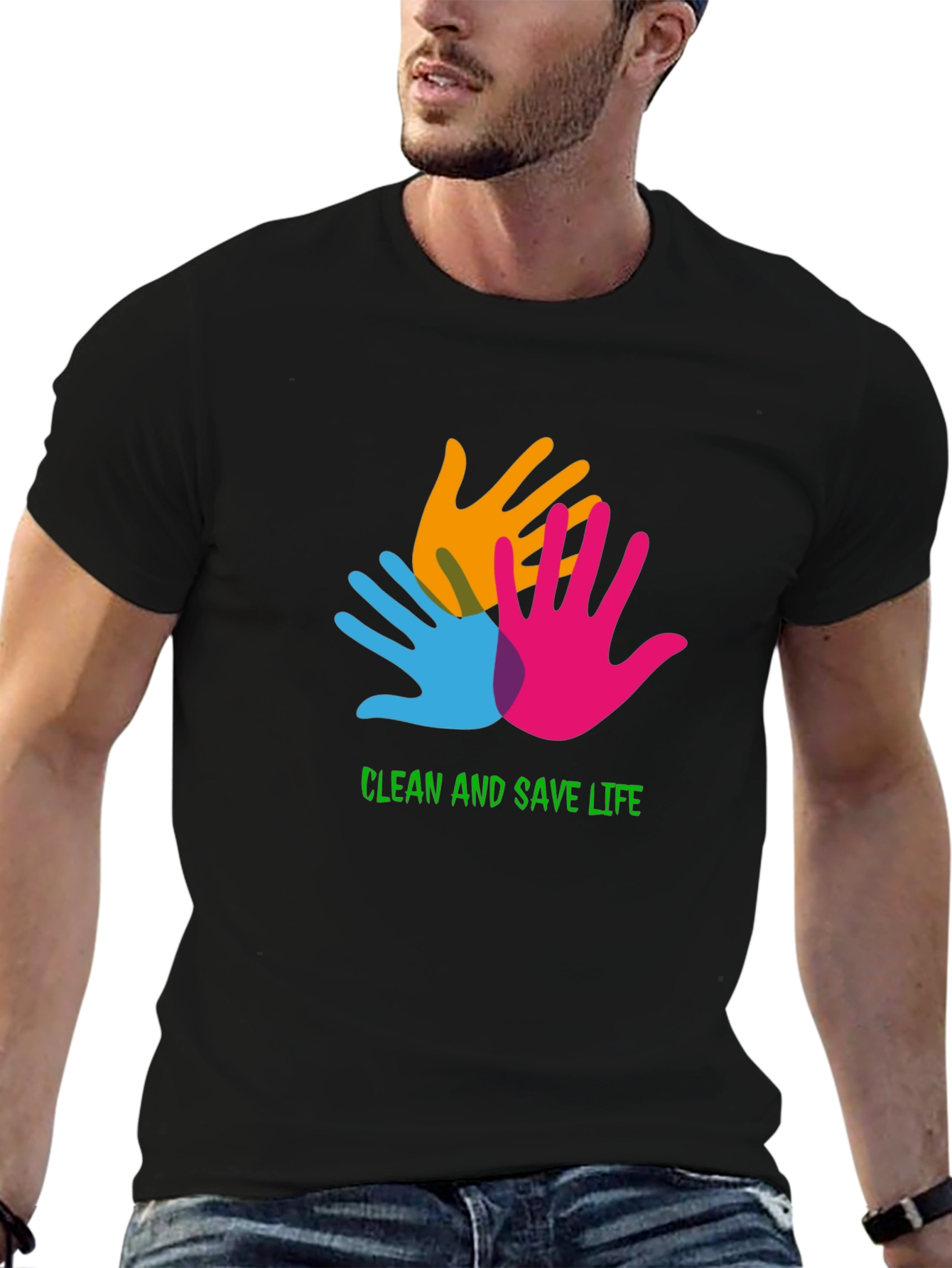 Clean and Save Life Black T-Shirt