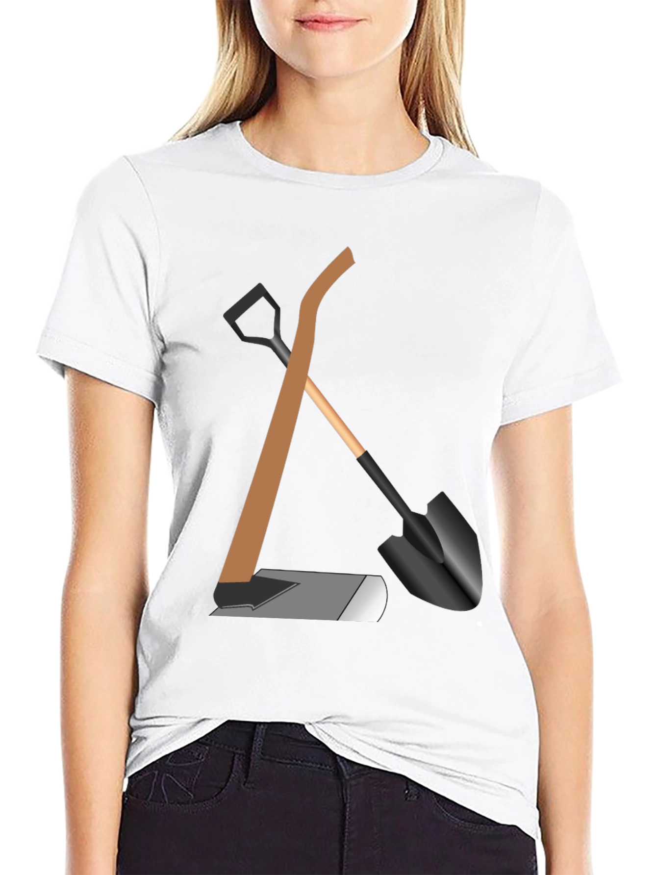 Gardening Tools Graphic Tee - Black Cotton Shirt