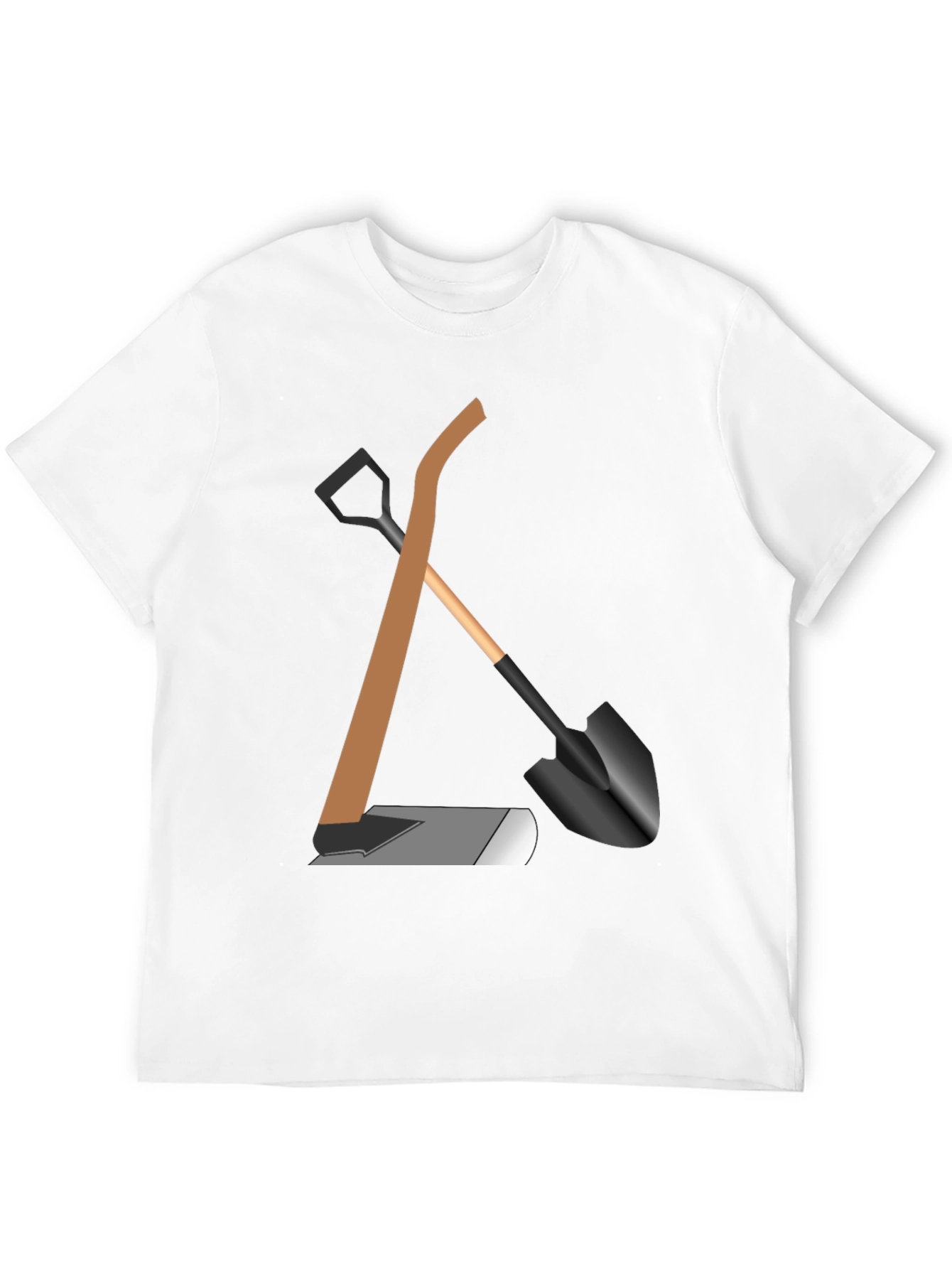 Gardening Tools Graphic Tee - Black Cotton Shirt