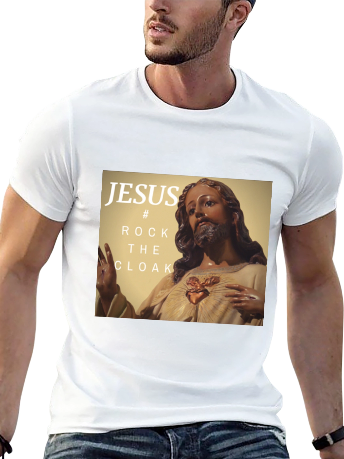 Jesus Rock the Cloak Graphic T-Shirt