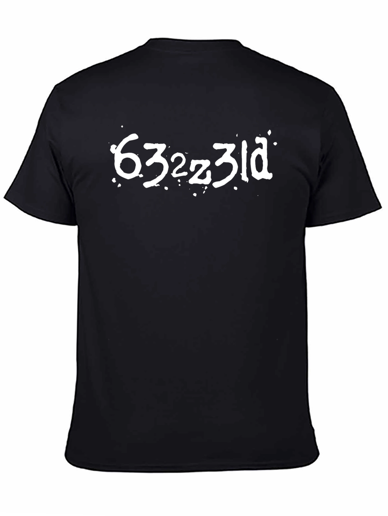 Unique Black T-Shirt with Distressed Lettering