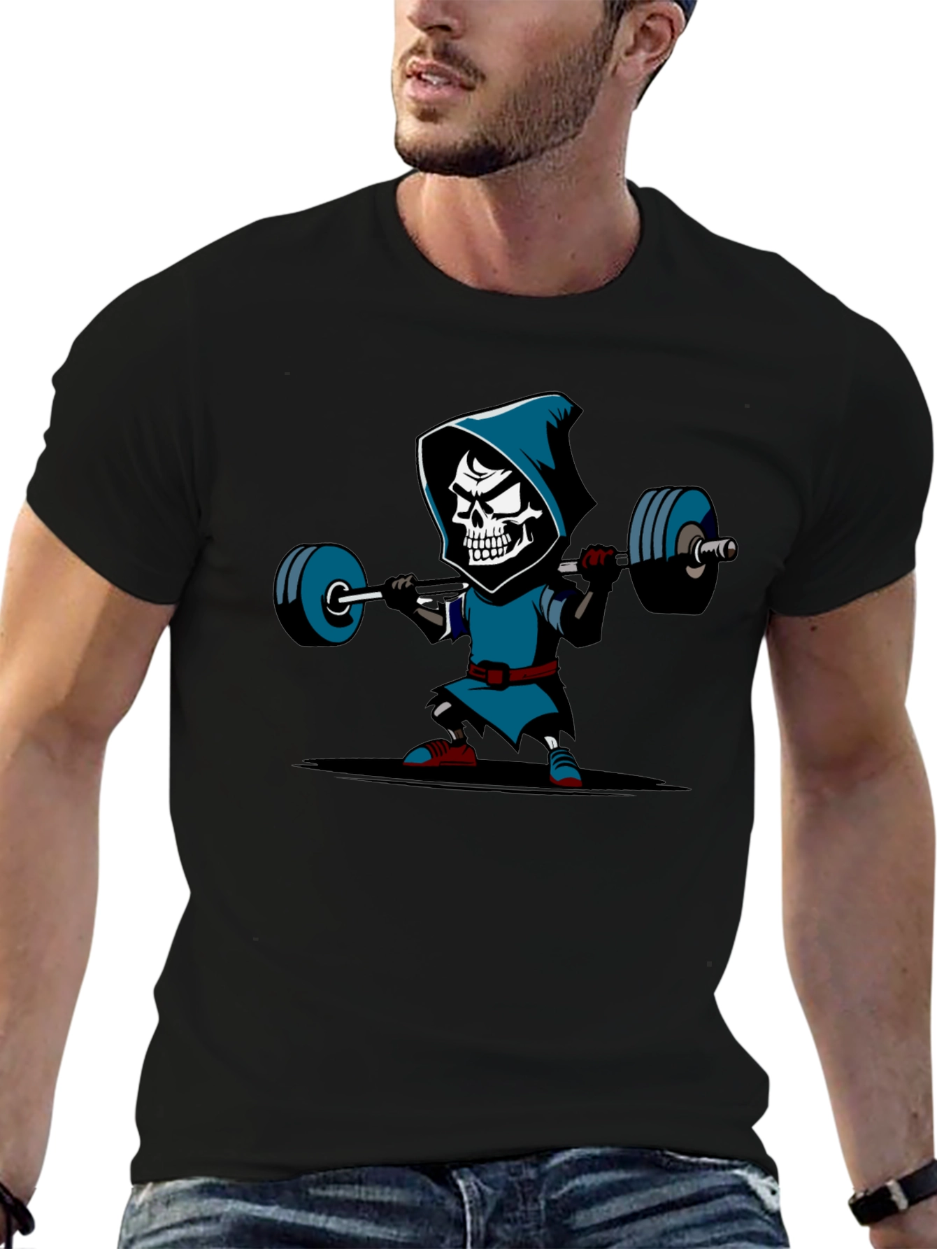 Grim Reaper Weightlifting Graphic Tee