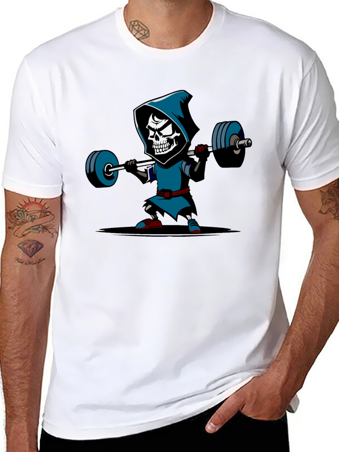 Grim Reaper Weightlifting Graphic Tee