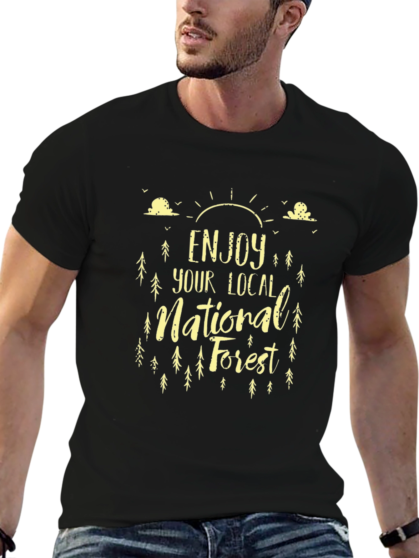 Enjoy Your Local National Forest Black T-Shirt