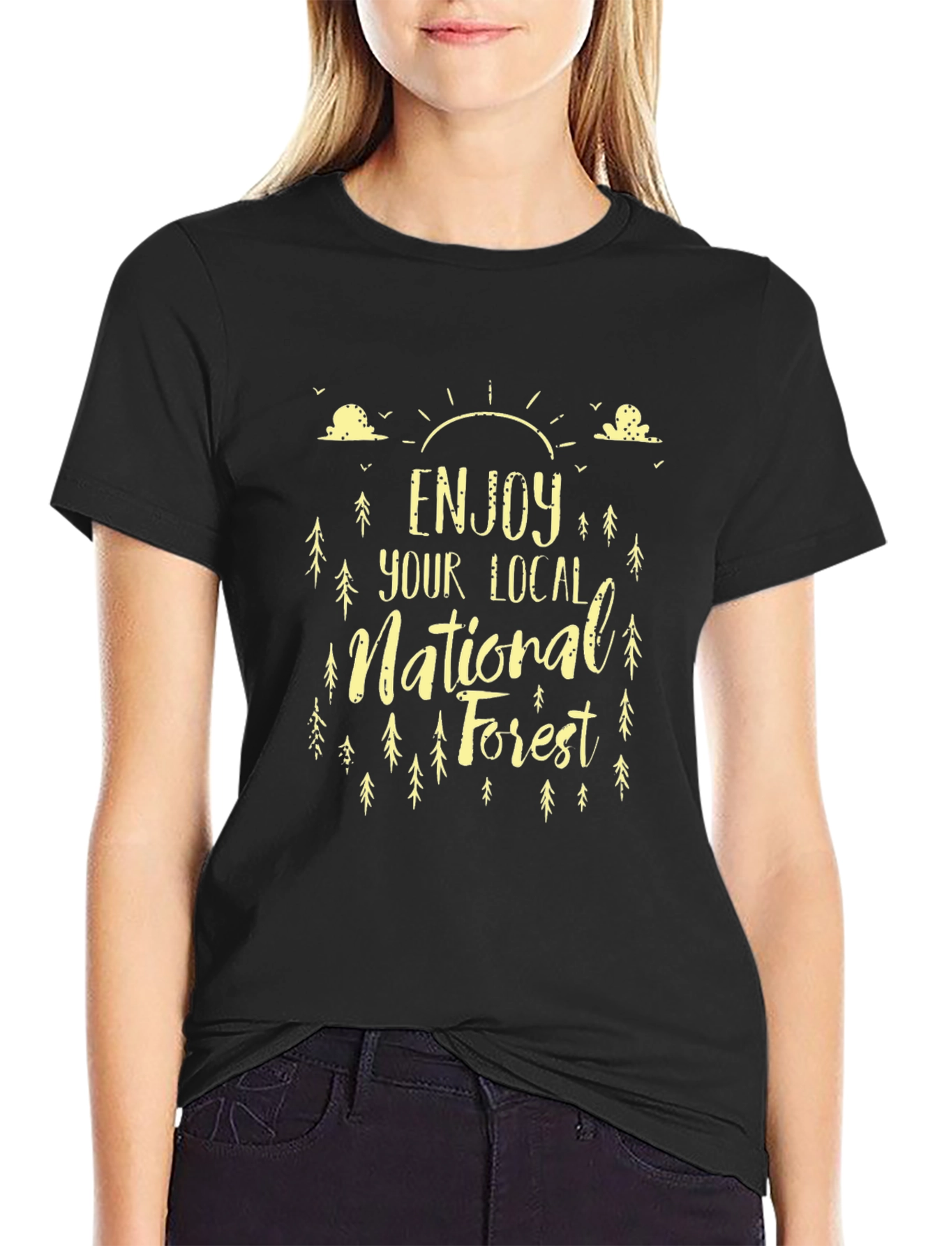 Enjoy Your Local National Forest Black T-Shirt