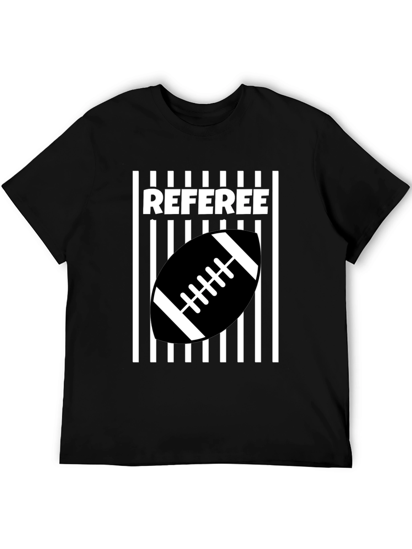 Referee Football T-Shirt - Black & White Design