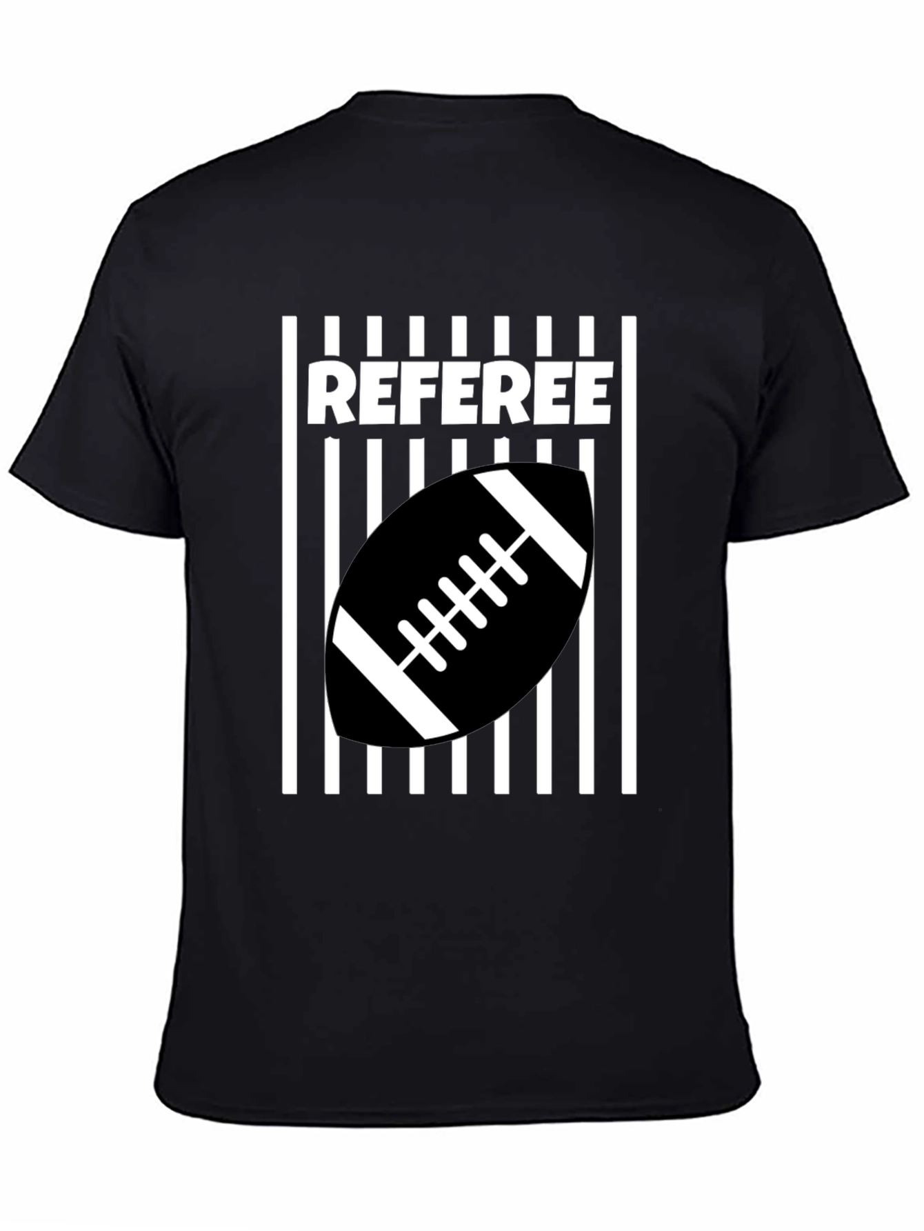 Referee Football T-Shirt - Black & White Design