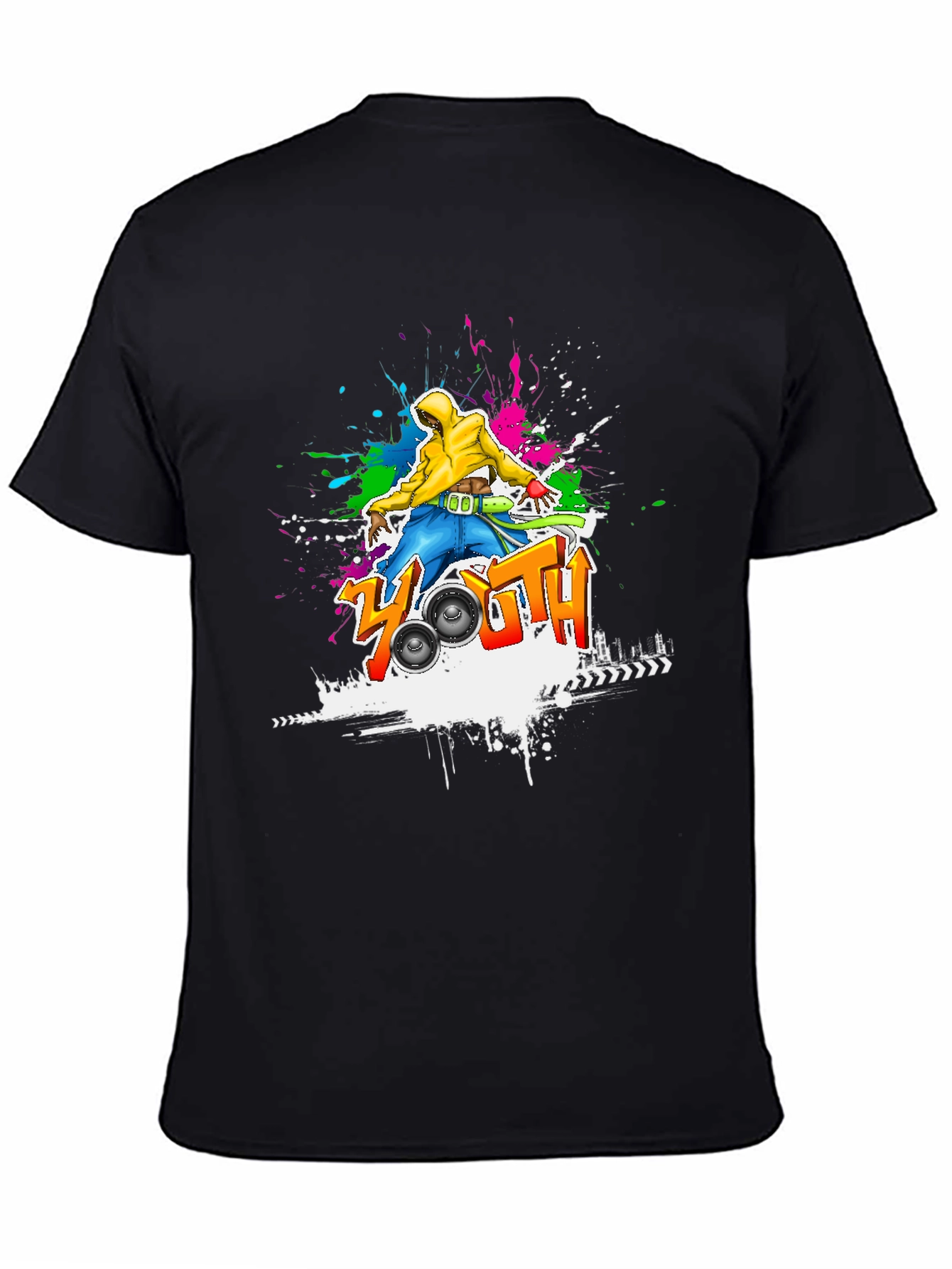 Youth Graffiti Graphic Black T-Shirt