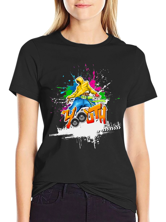 Youth Graffiti Graphic Black T-Shirt