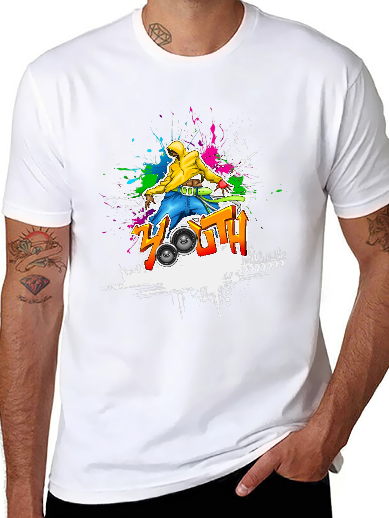 Youth Graffiti Graphic Black T-Shirt