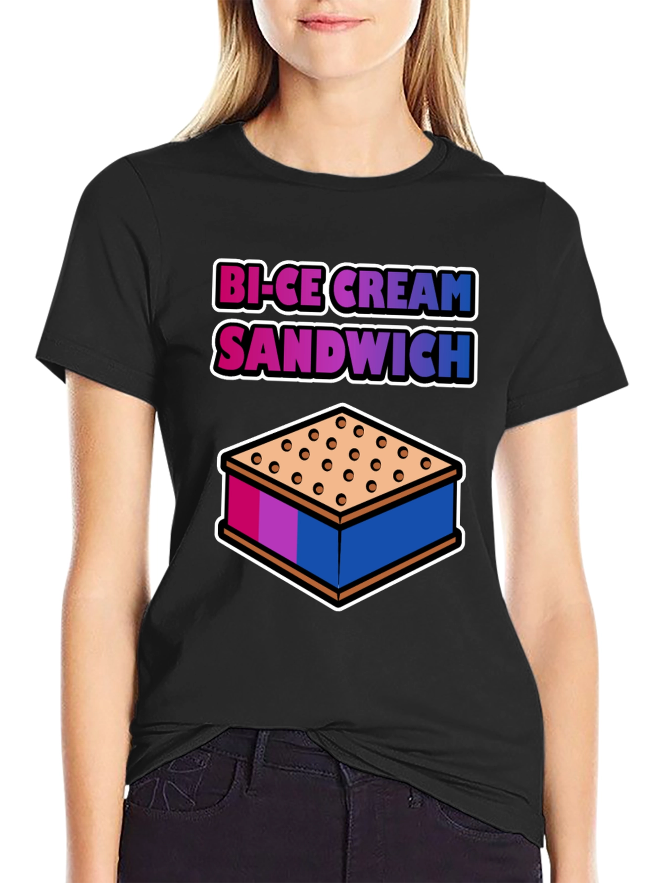 Bi-Ice Cream Sandwich Graphic T-Shirt