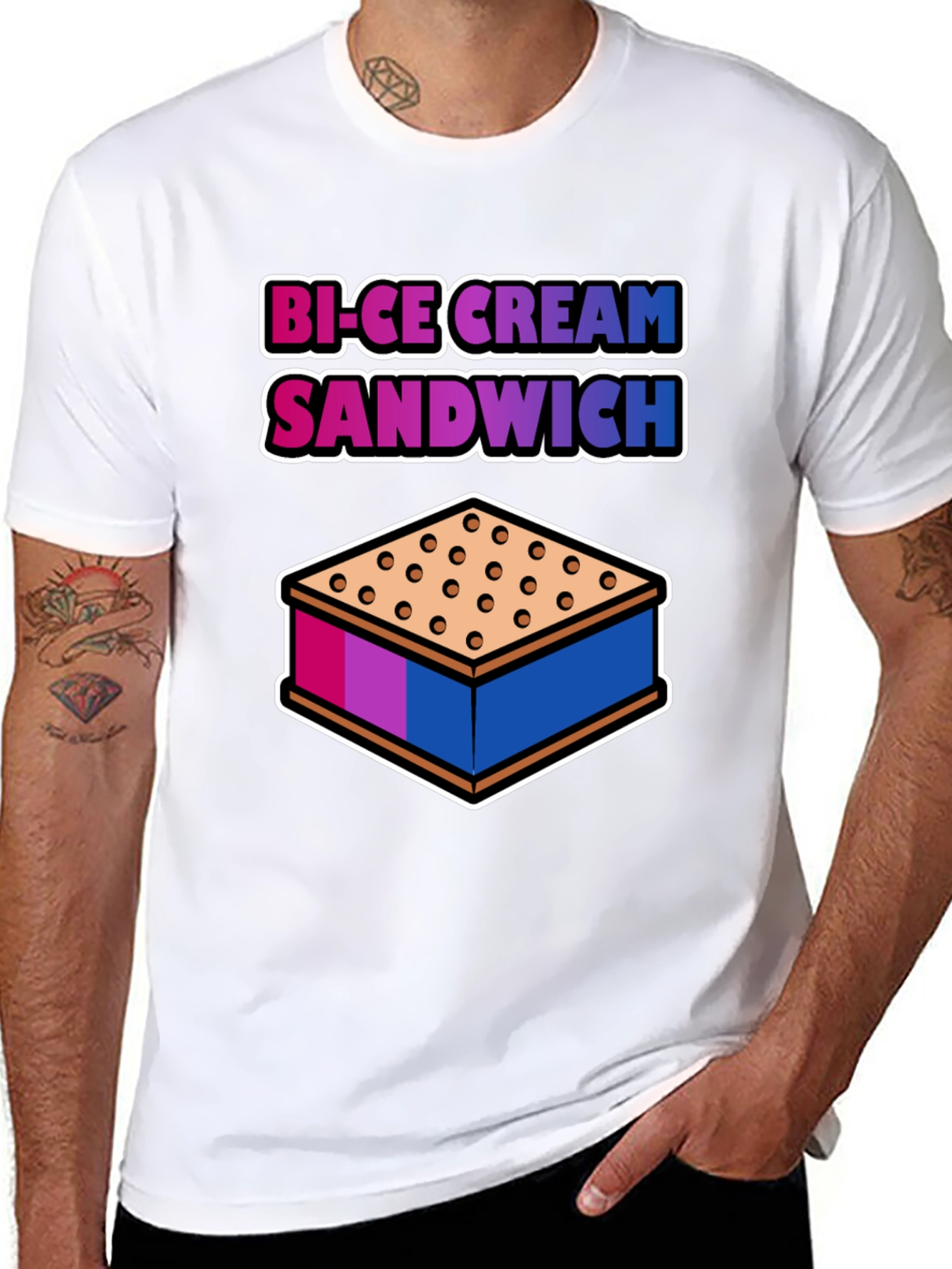 Bi-Ice Cream Sandwich Graphic T-Shirt