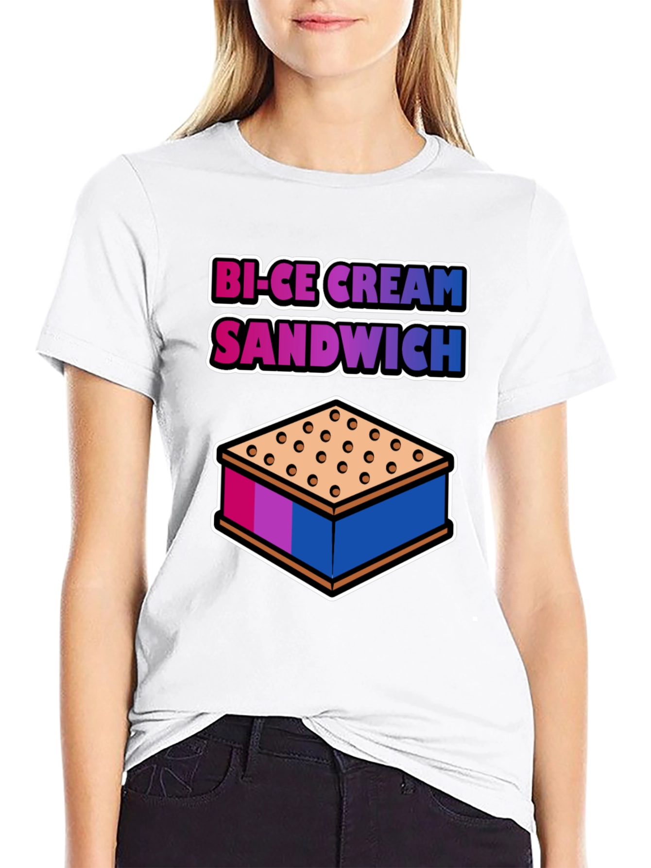 Bi-Ice Cream Sandwich Graphic T-Shirt