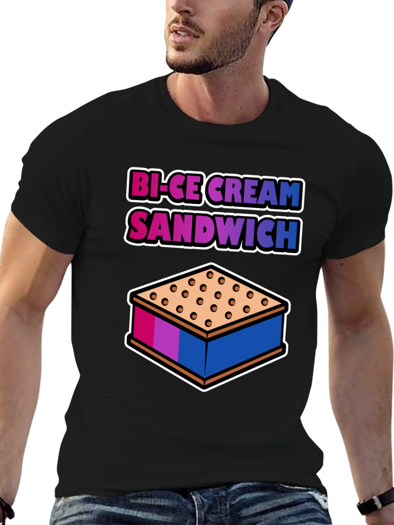 Bi-Ice Cream Sandwich Graphic T-Shirt