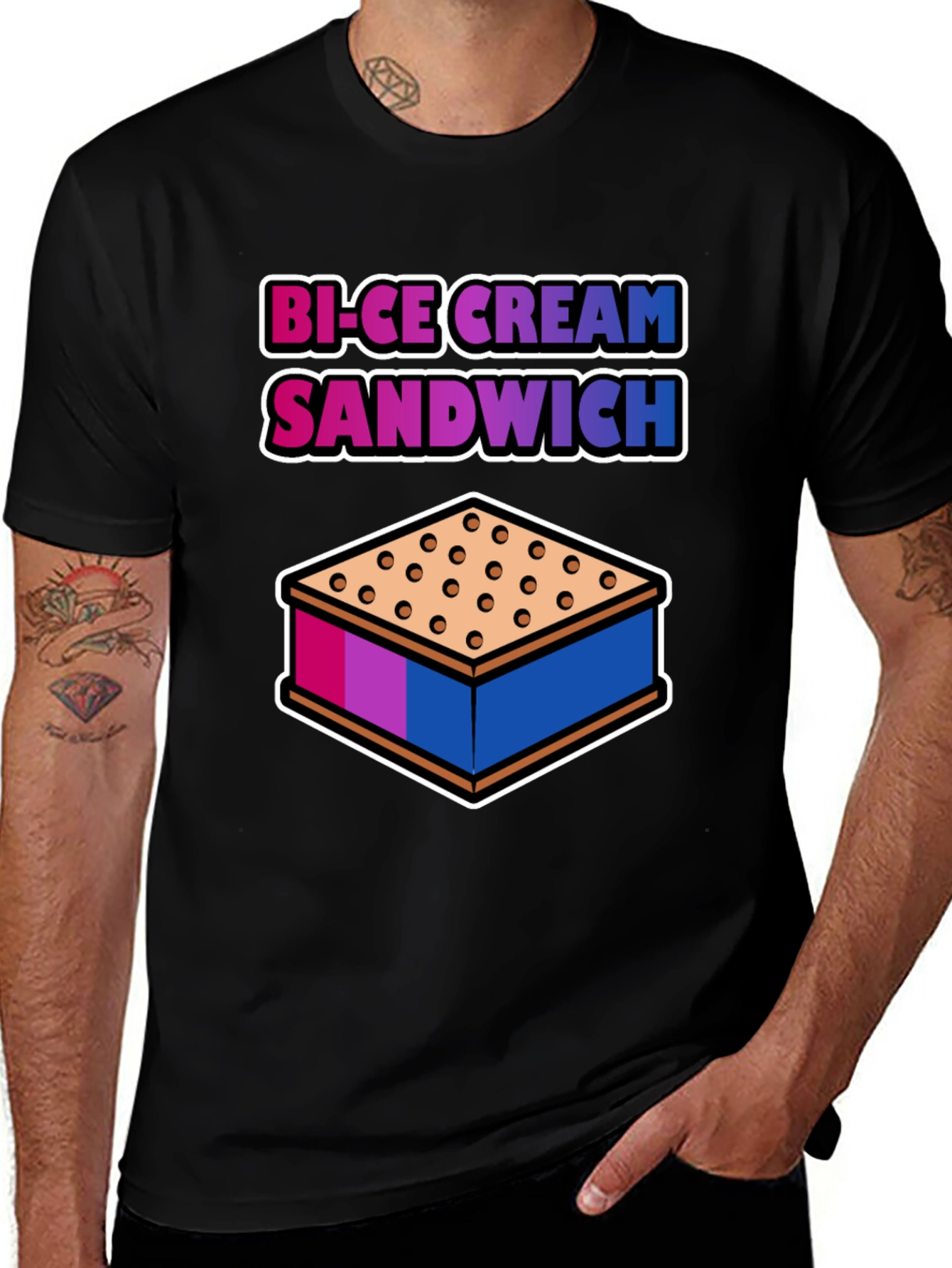 Bi-Ice Cream Sandwich Graphic T-Shirt
