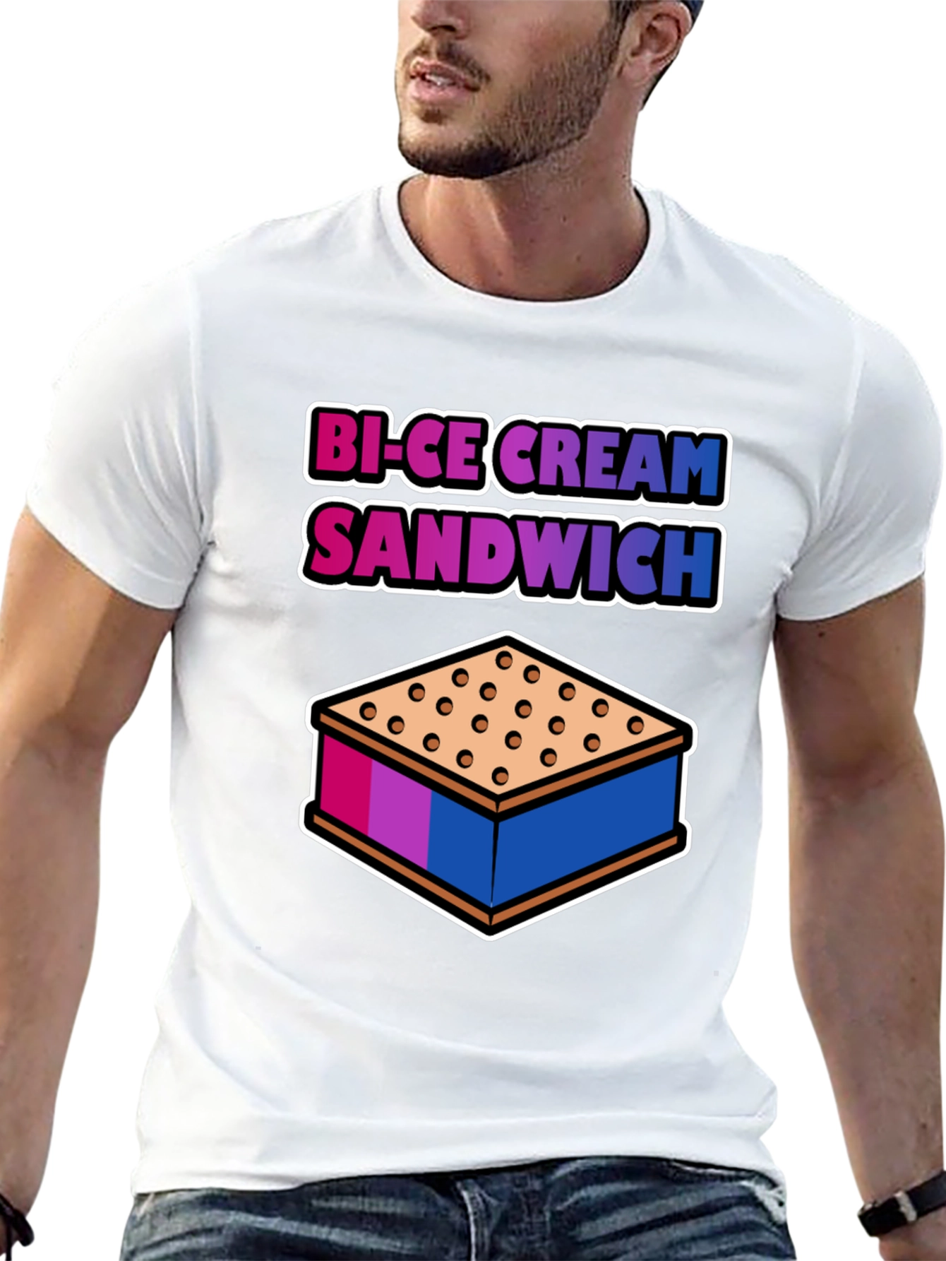 Bi-Ice Cream Sandwich Graphic T-Shirt