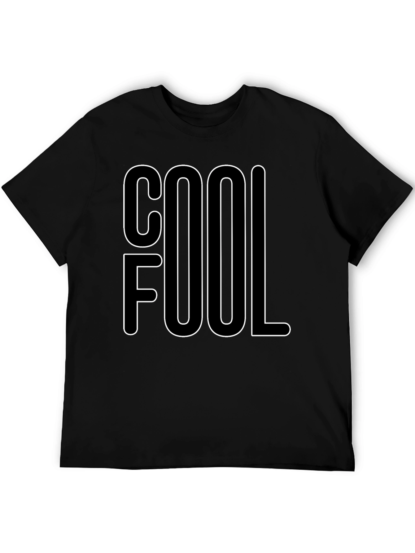 Cool Fool Graphic Tee - Black Cotton Blend T-Shirt