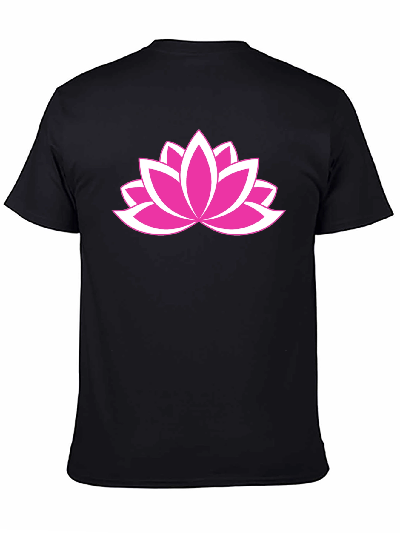 Lotus Flower Graphic Tee - Black Cotton Comfort
