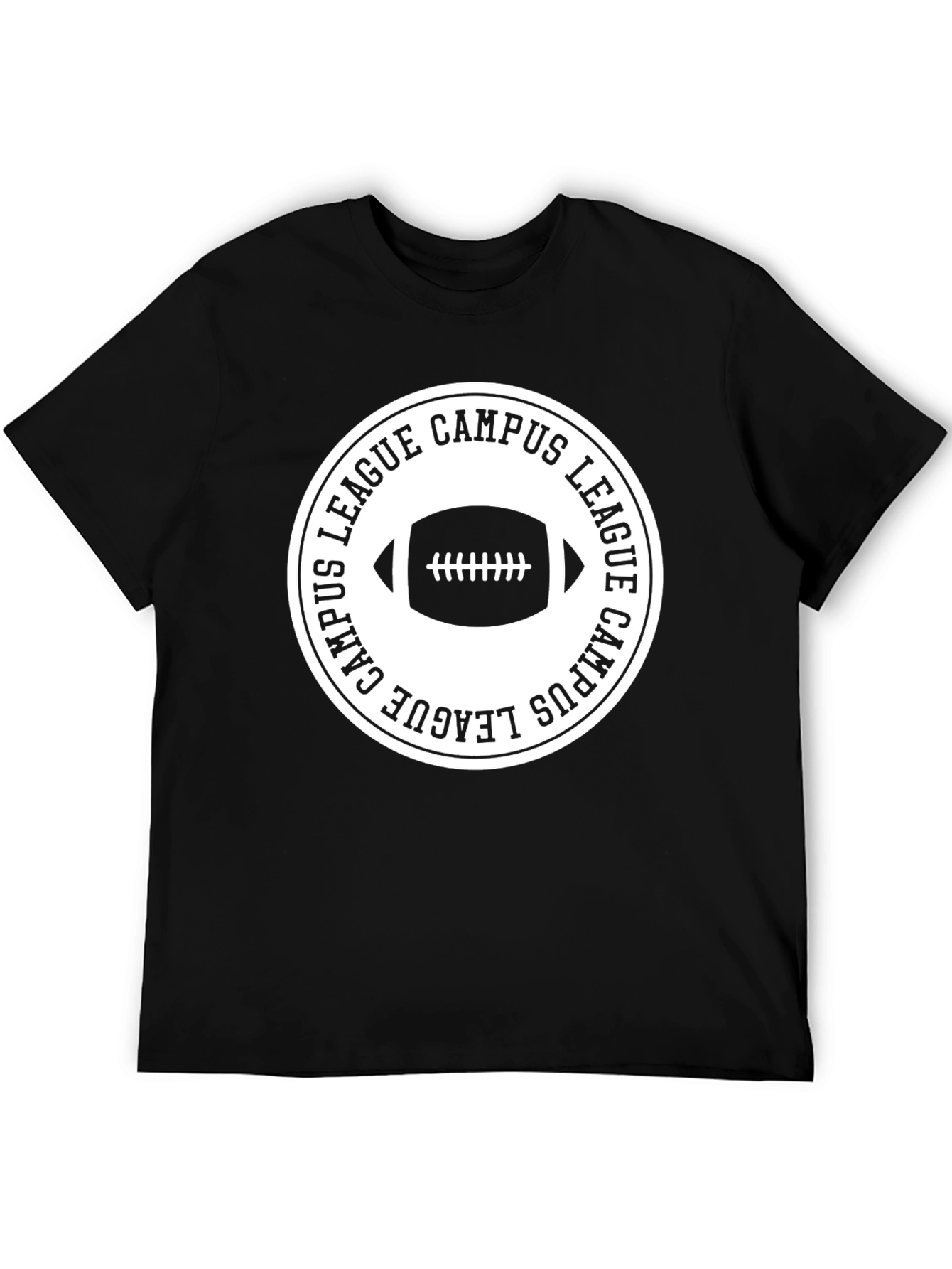Campus League Football T-Shirt - Black