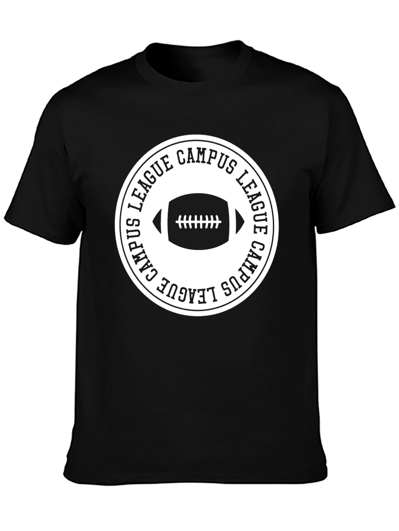 Campus League Football T-Shirt - Black