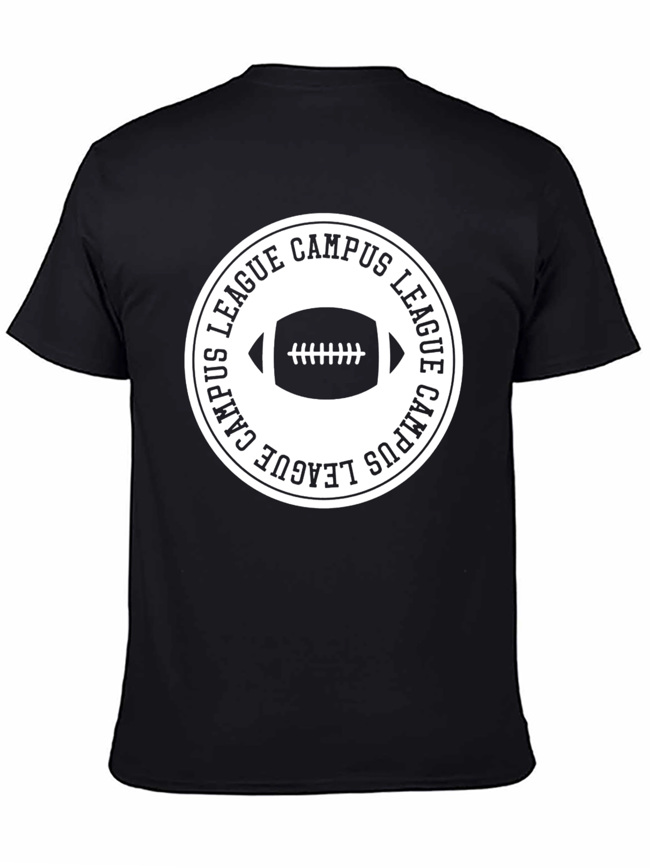 Campus League Football T-Shirt - Black