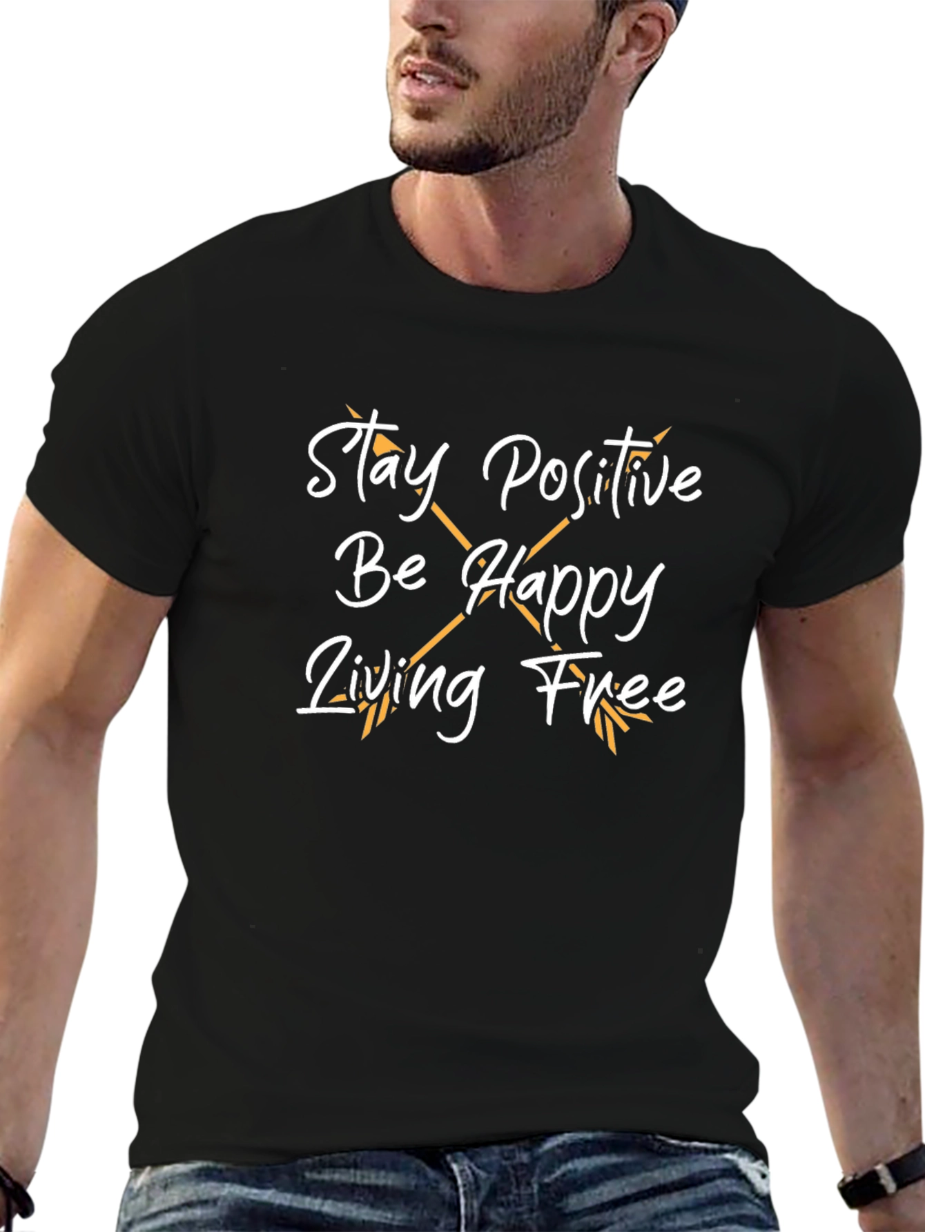 Stay Positive Graphic Tee - Unisex Black T-Shirt